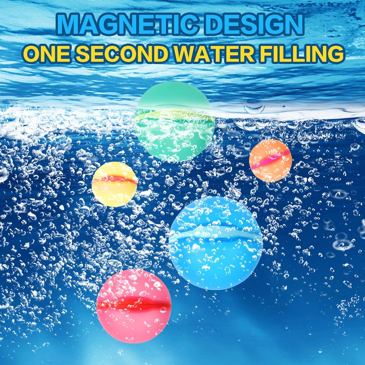 Hot Reusable Water Balloons, 12 Pack Refillable Water Balloons Quick Fill, Summer Fun for Kids Outdoor Pool Water Toys, Reusable Summer Outdoor Toys (12pcs)