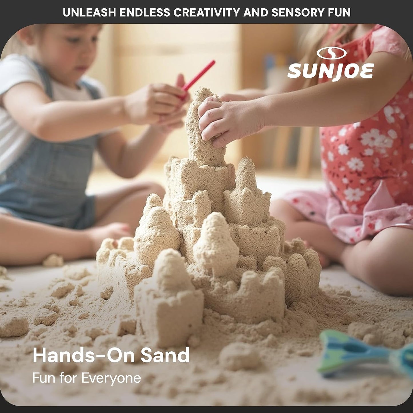 Hot Sun Joe Silica Play Sand for Sandbox, Sensory Table & Gardens, Ultra Fine, 50 Lb Bag - Indoor & Outdoor Craft Accessory for Molding, Digging & Sculpting, PLYSAND50