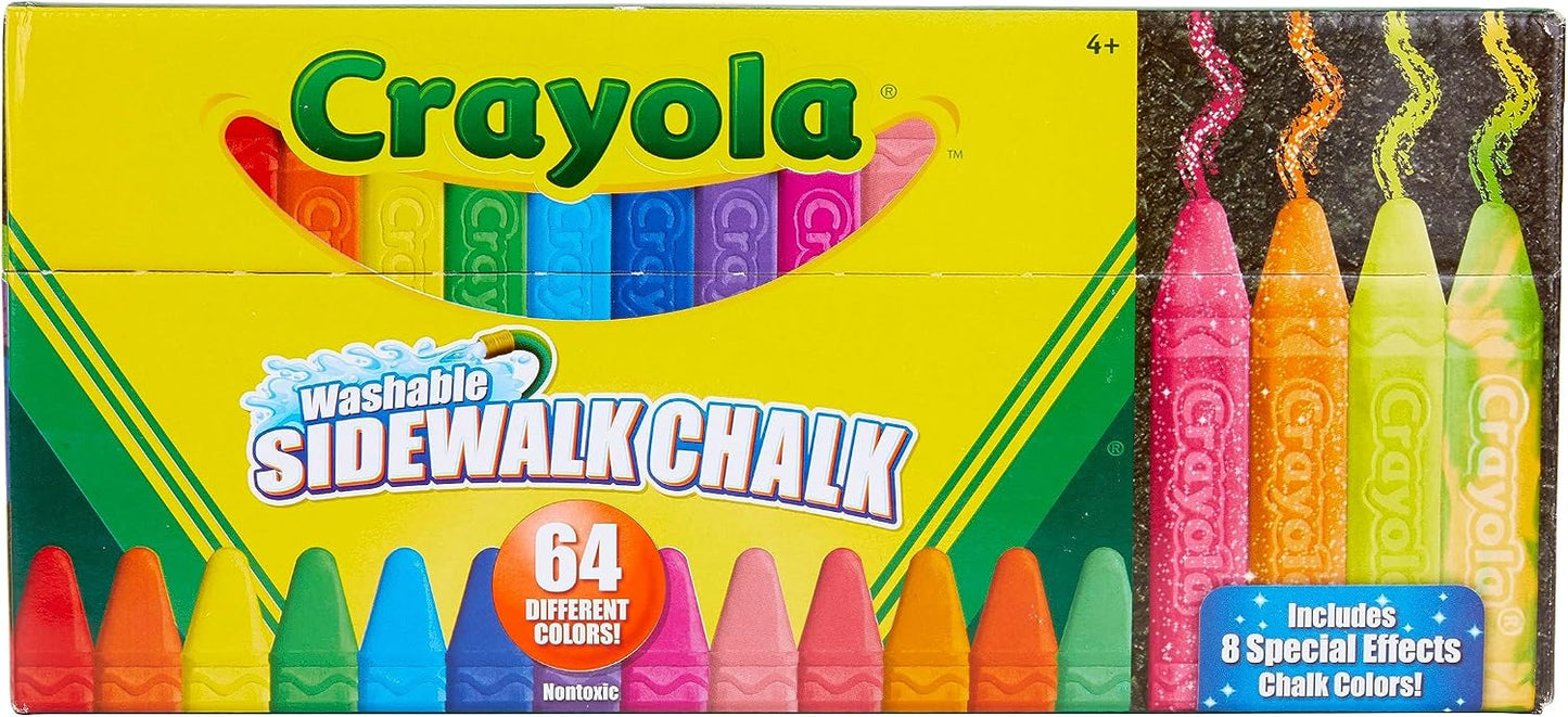 HotCrayola Ultimate Washable Chalk Collection (64ct), Bulk Outdoor Sidewalk Chalk for Kids, Outdoor Activities & Spring Crafts, Gifts for Kids