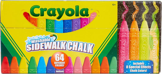 HotCrayola Ultimate Washable Chalk Collection (64ct), Bulk Outdoor Sidewalk Chalk for Kids, Outdoor Activities & Spring Crafts, Gifts for Kids