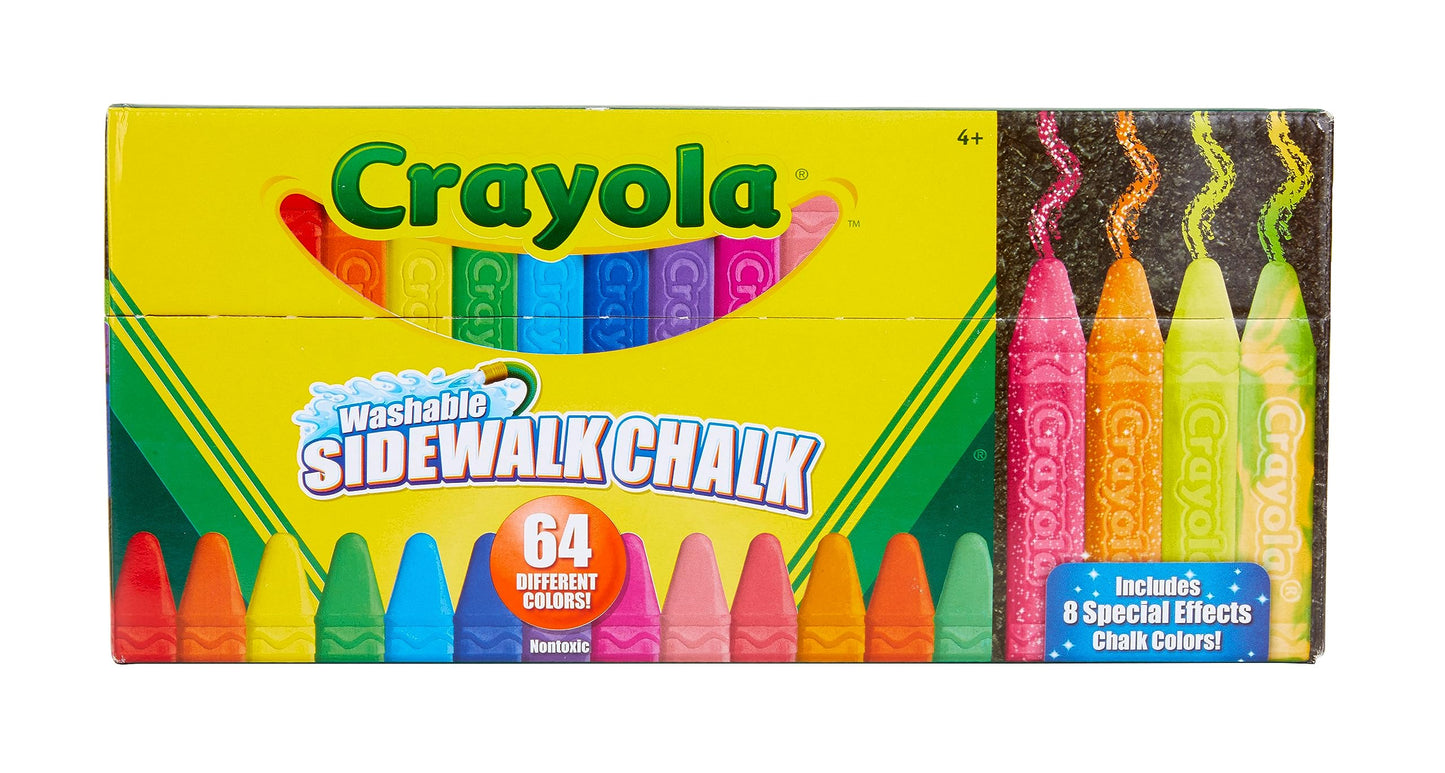 HotCrayola Ultimate Washable Chalk Collection (64ct), Bulk Outdoor Sidewalk Chalk for Kids, Outdoor Activities & Spring Crafts, Gifts for Kids