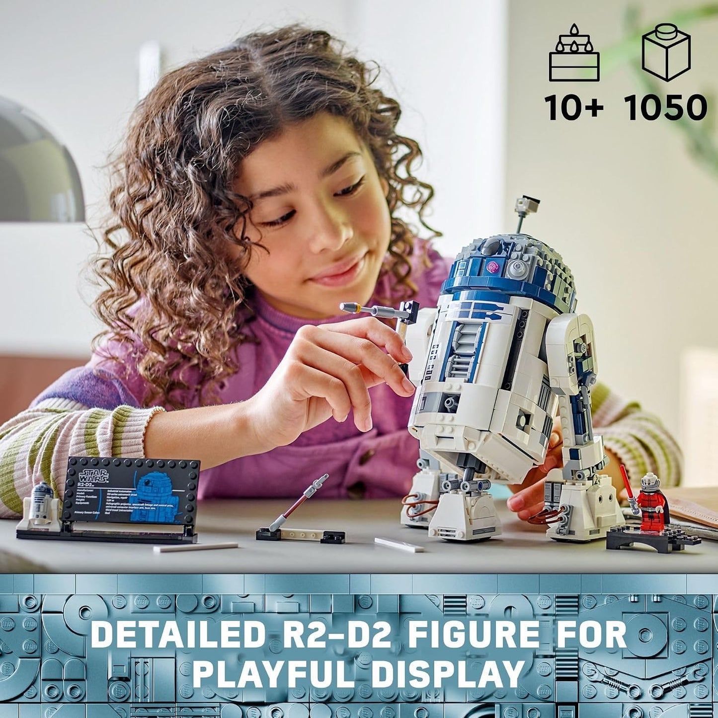 HotStar Wars R2-D2 Building Toy Set -Display Star Wars Toy, Ages 10+ - Includes 25th Anniversary Darth Malak Minifigure - 75379