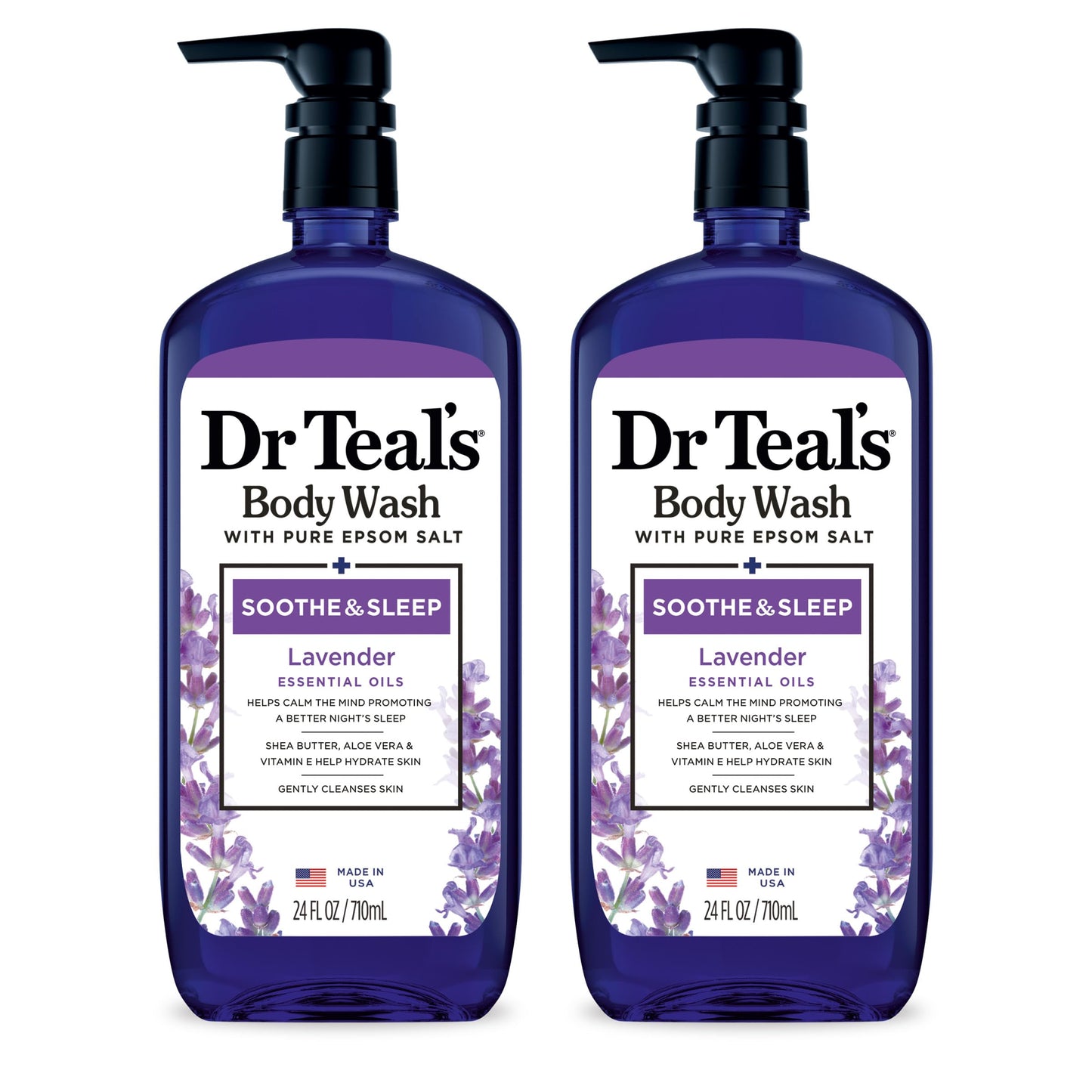 HotDr Teal's Body Wash with Pure Epsom Salt, Glow & Radiance with Vitamin C & Citrus Essential Oils, 24oz (Pack of 2)