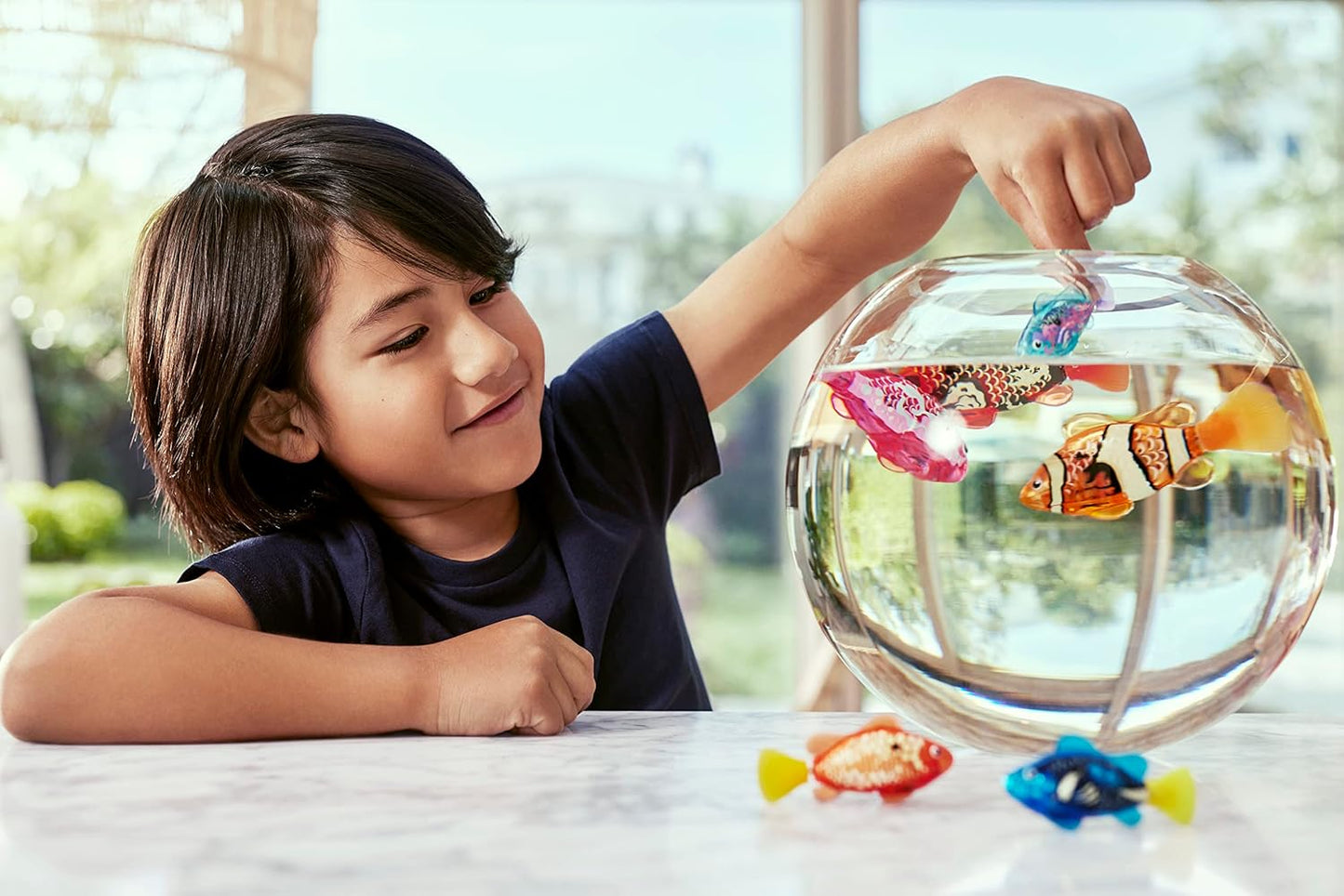HotRobo Alive Robo Fish Robotic Swimming Fish (Teal + Orange) by ZURU Water Activated, Changes Color, Comes with Batteries, Amazon Exclusive (2 Pack) Series 3