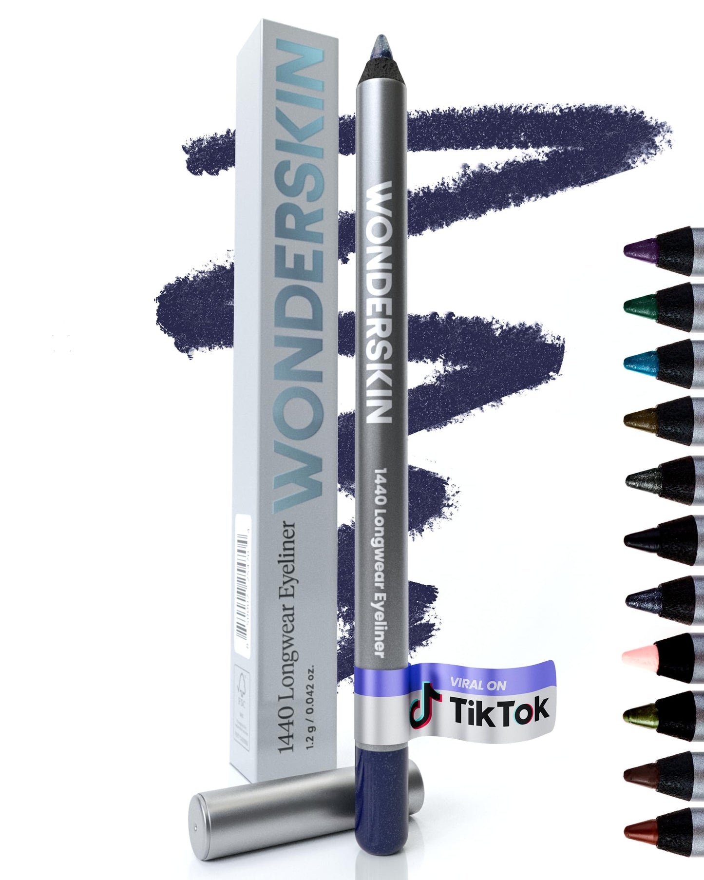 HotWonderskin Eyeliner Pencil, 1440 Longwear Deep Black Eyeliner Pencil - Waterproof, Sharpenable & Smudge Proof (Liquorice)