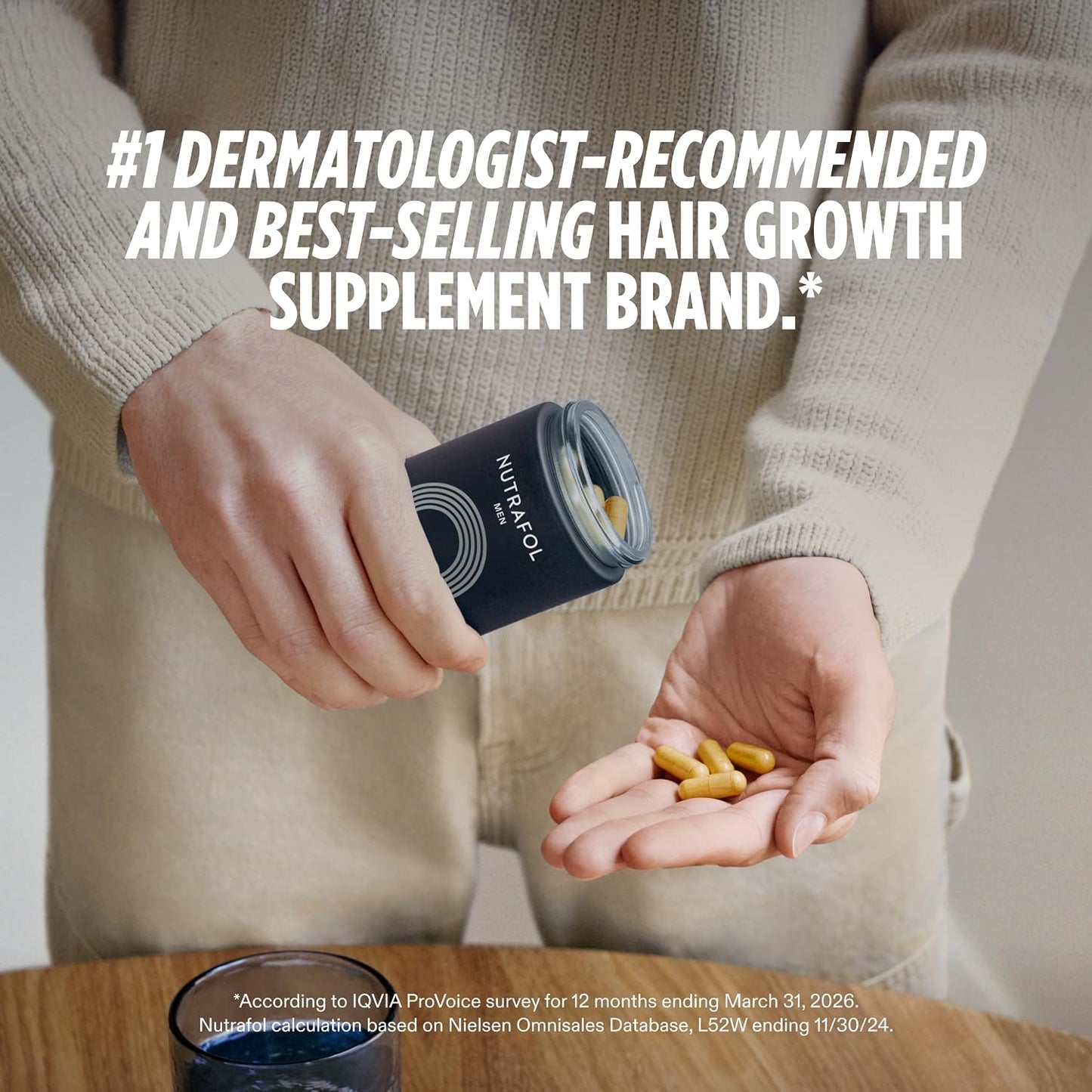 HotNutrafol Men's Hair Growth Supplements, Clinically Tested for Visibly Thicker Hair and Scalp Coverage, Dermatologist Recommended - 1 Month Supply