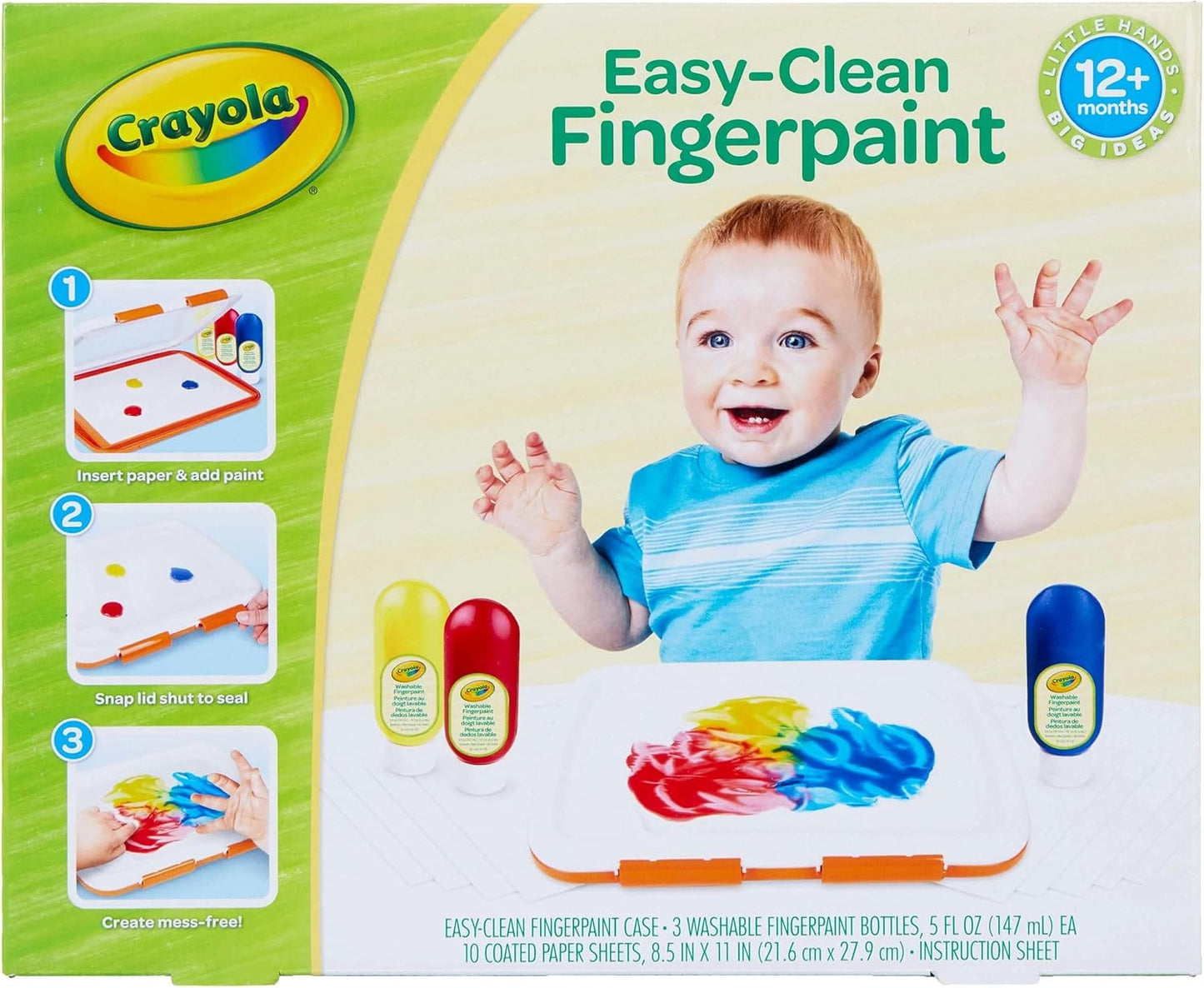 Hot Crayola Mess Free Finger Painting Station – Washable Finger Paint for Toddlers, Spring Arts & Crafts Set, Sensory Activity, Travel Toy, Ages 1+