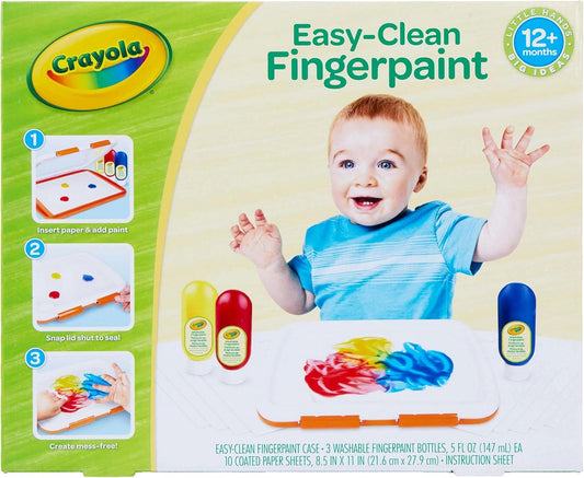 Hot Crayola Mess Free Finger Painting Station – Washable Finger Paint for Toddlers, Spring Arts & Crafts Set, Sensory Activity, Travel Toy, Ages 1+
