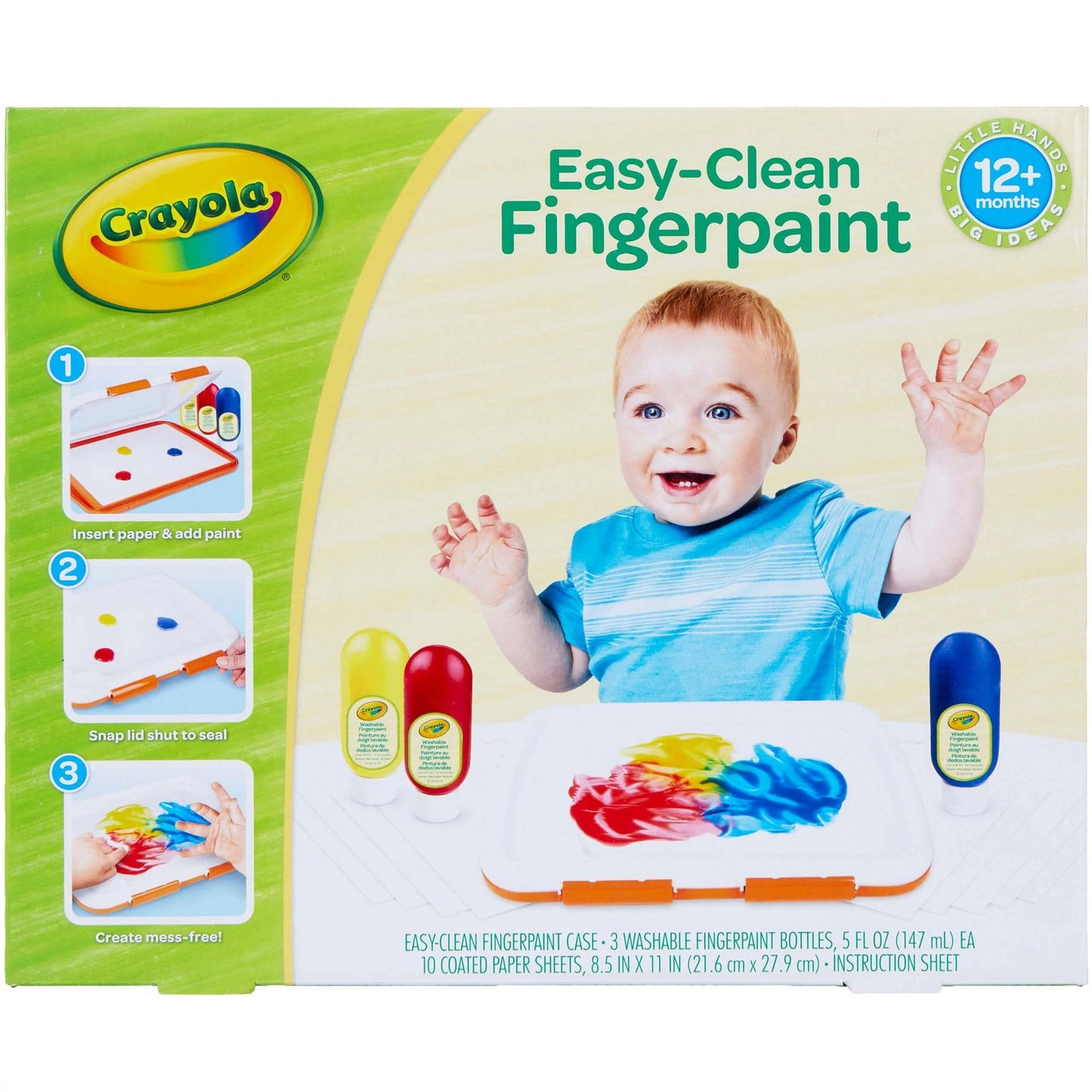 Hot Crayola Mess Free Finger Painting Station – Washable Finger Paint for Toddlers, Spring Arts & Crafts Set, Sensory Activity, Travel Toy, Ages 1+