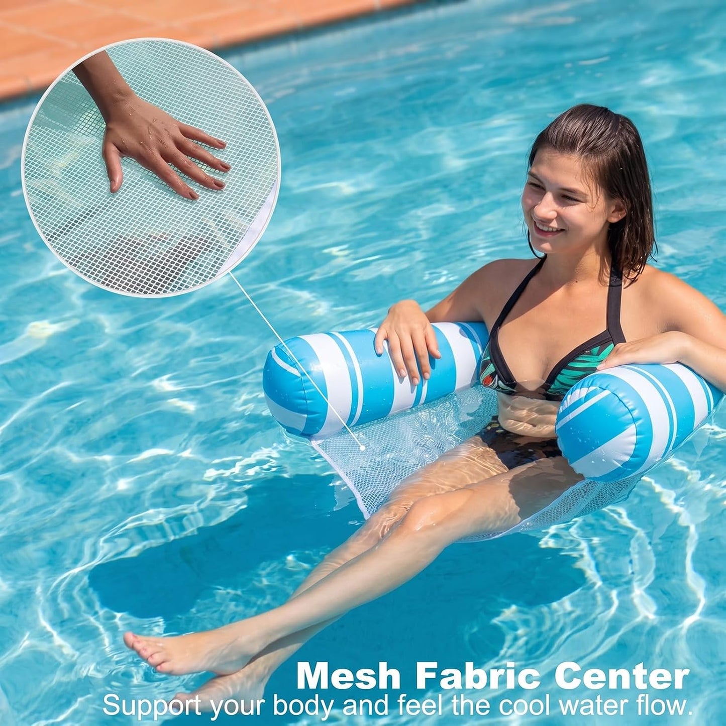 Hot5 Pack Inflatable Pool Floats Adult Size Water Hammock,Hammock Floats for Adults,4-in-1 Multi-Purpose Pool Floating Toys,Pool Rafts Lounge Chairs Floaties,for Adults Vacation Fun and Rest