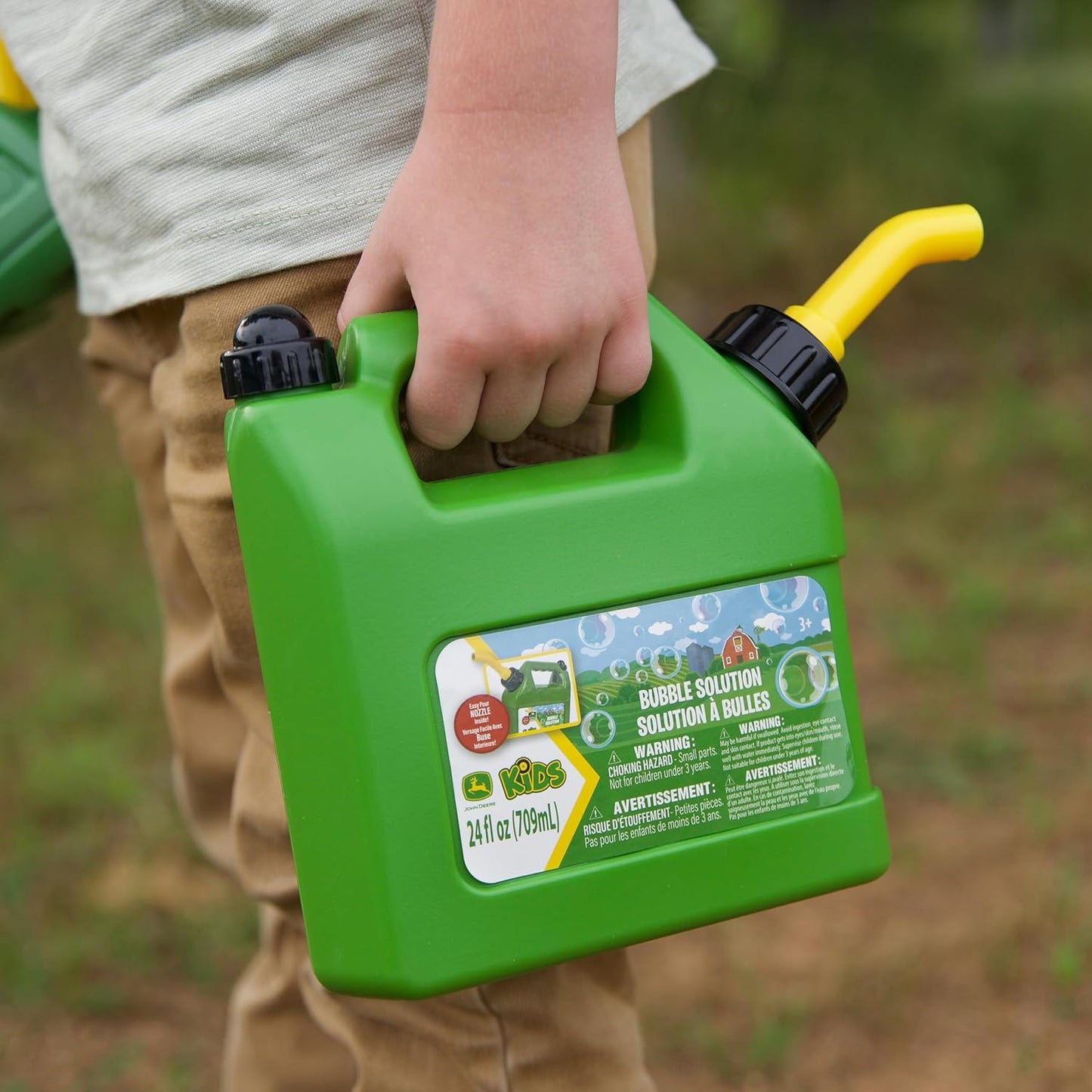 HotJohn Deere Bubble Leaf Blower Toy for Kids Includes 24oz Bubble Refill Gas Can, Outdoor Bubble Machine for Kids, Easy to Use, Outdoor Play, Great Gift Toddler 3+