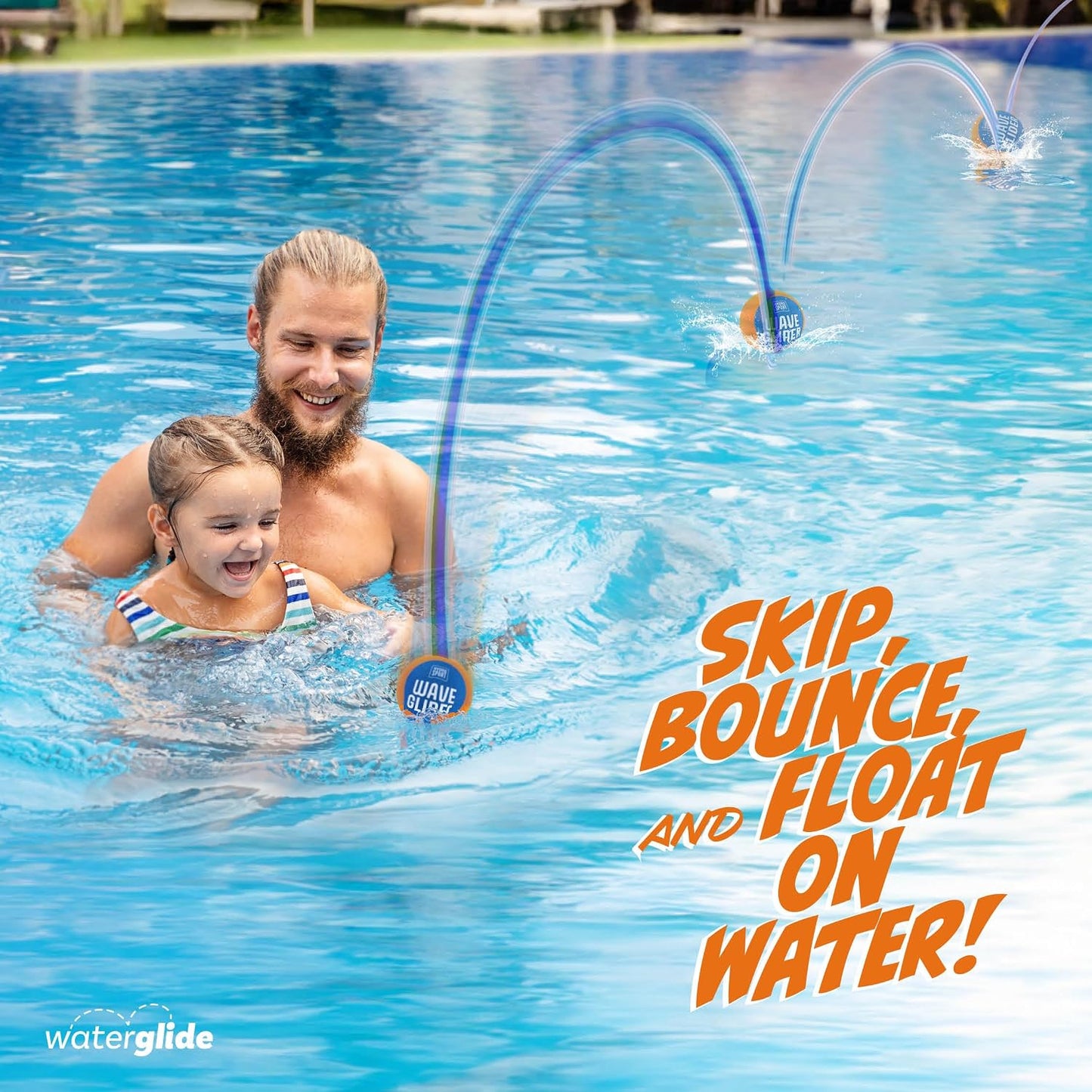 Hot HydroSport Skipping Water Balls - Pool Ball - Beach Toys for Kids Ages 8-12 - Lake Skip, Skee, Fly Swimming Game Adults, Boys, Teens, & Family - Water Toy for Kid - Cool Fun Summer