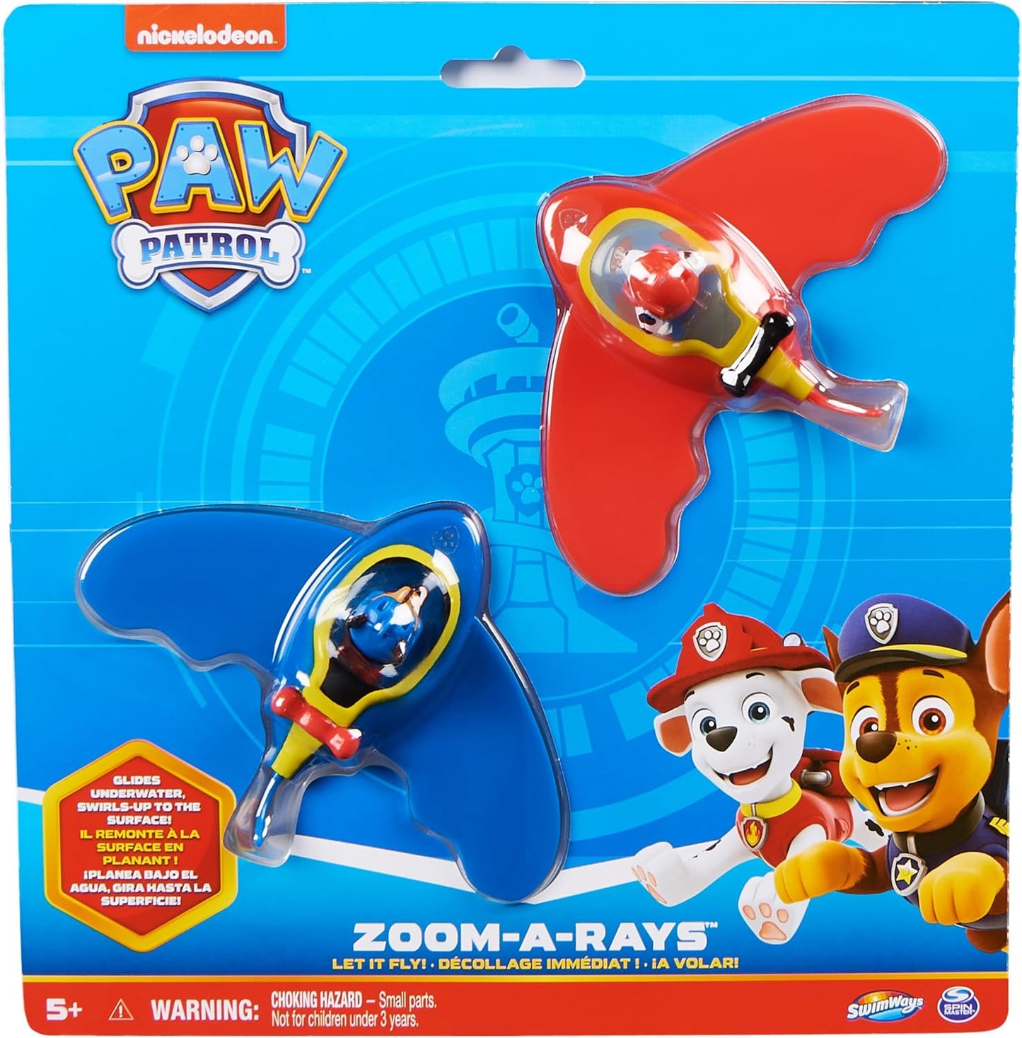 HotSwimWays PAW Patrol Zoom-A-Rays Water Toys, Kids Pool & Diving Toys, PAW Patrol Party Accessories for Kids Aged 5 & Up, 2-Pack