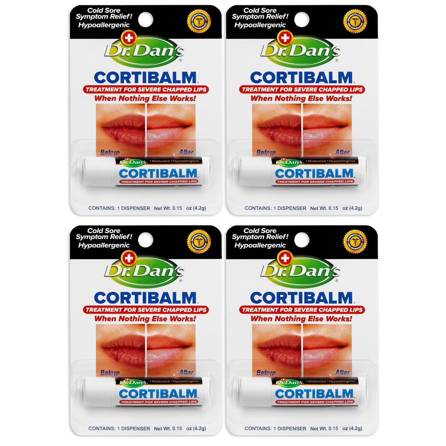 HotDr. Dans CortiBalm Lip Balm Patented Formula 0.14 Ounces (3-Pack)