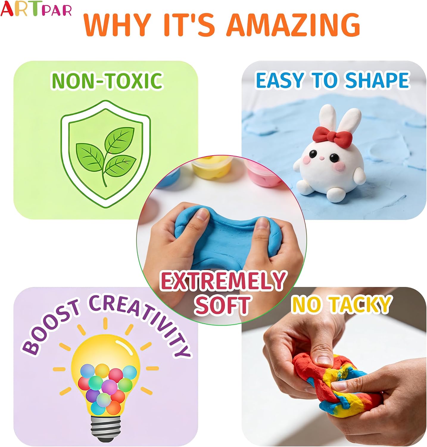 Hot ARTPAR Air Dry Clay for Kids,90 Colors Modeling Magic Clay Bulk Craft Kit | Colorful Molding Clay Sculpting Set,Soft & Non-Sticky,DIY Classroom Activities,Fun Art & Crafts Gifts for Boys & Girls 3-12Y