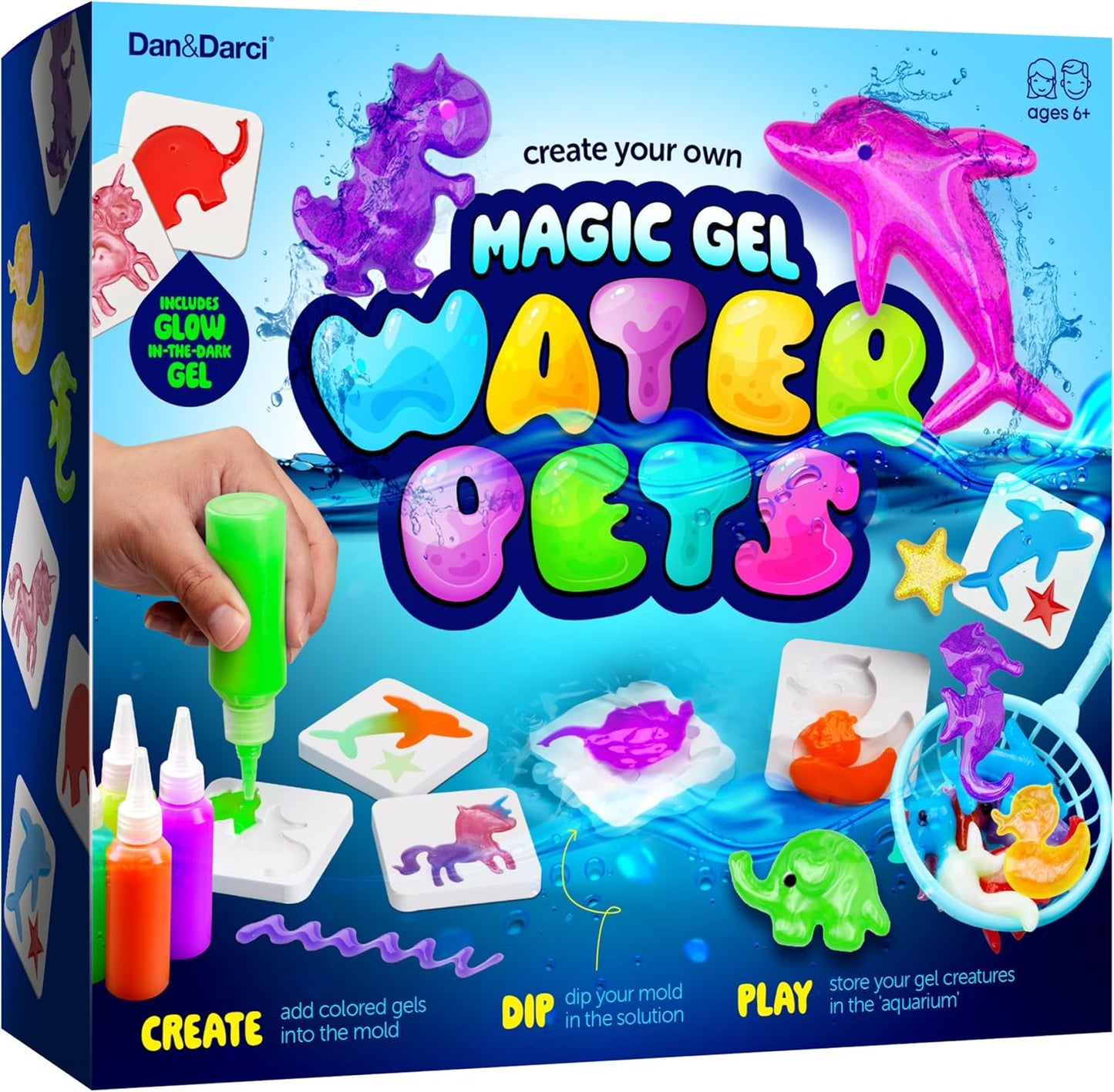 HotDan&Darci Aqua Fairy Water Gel Kit for Kids - Gifts for Girls - Magic Elf Toy Kits - Waters Pets - DIY Squishy Maker Set - Craft for Kids - Make Your Own Squishies Toys Crafts - Gifts for Boys & Girls