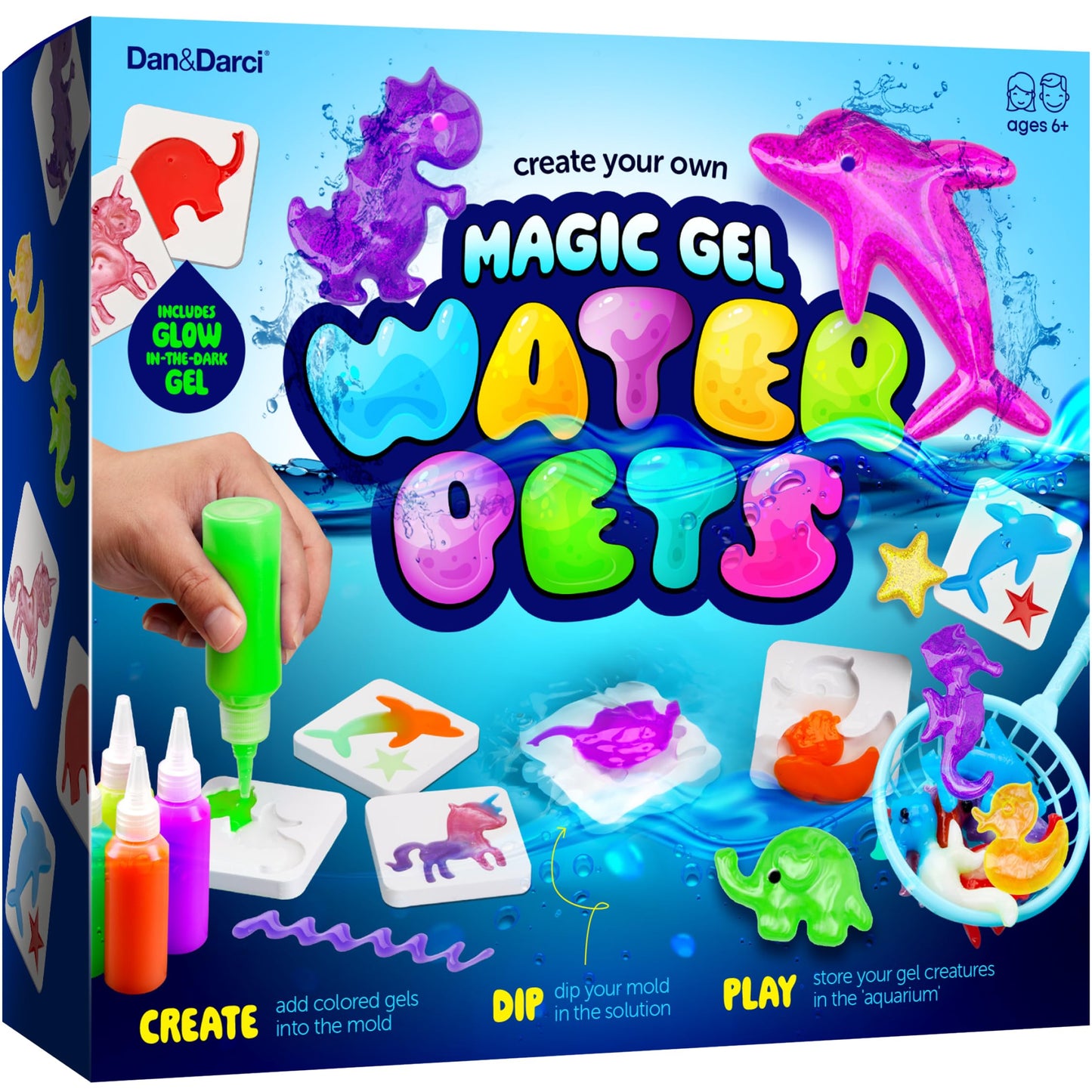 HotDan&Darci Aqua Fairy Water Gel Kit for Kids - Gifts for Girls - Magic Elf Toy Kits - Waters Pets - DIY Squishy Maker Set - Craft for Kids - Make Your Own Squishies Toys Crafts - Gifts for Boys & Girls