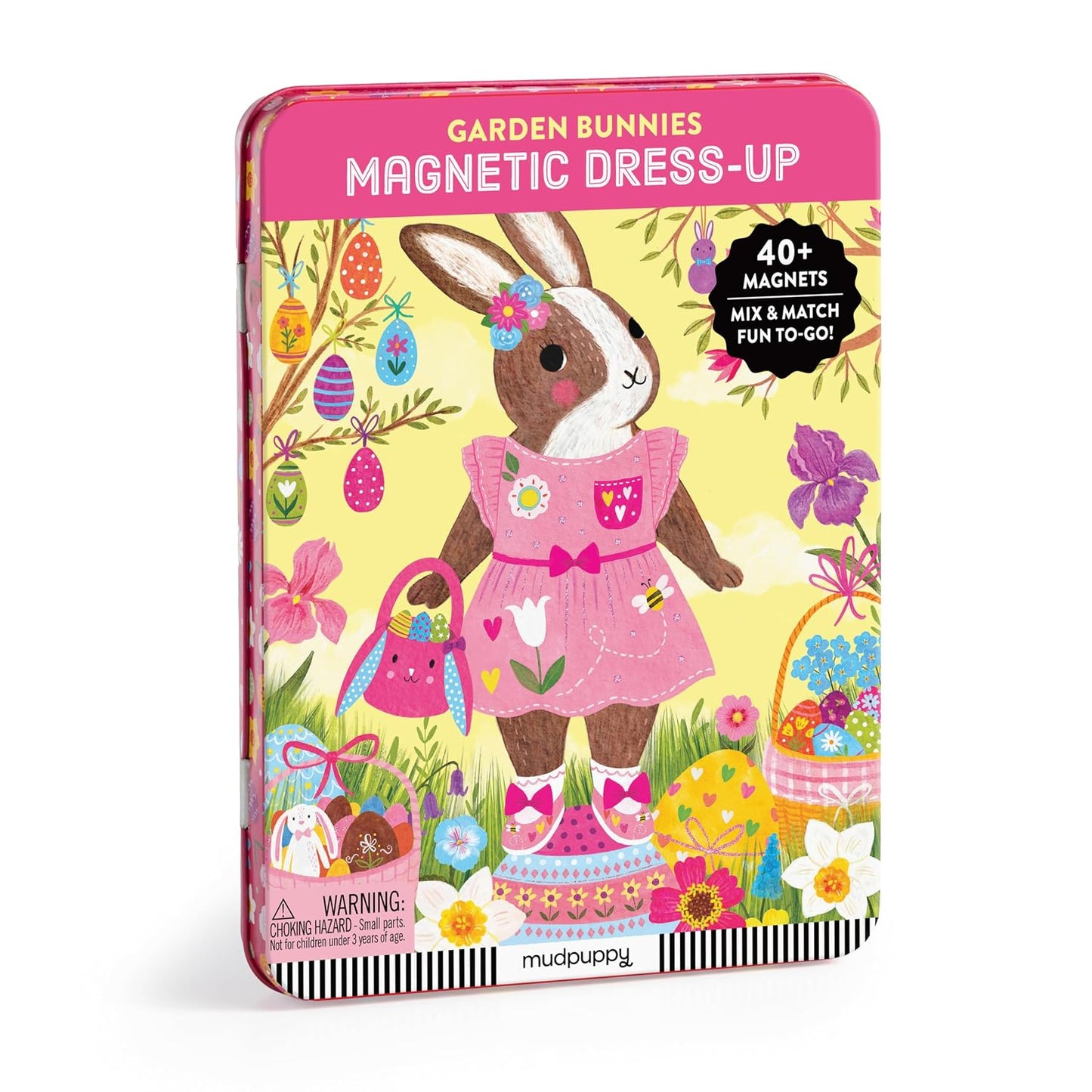 Hot Mudpuppy Garden Bunnies – Magnetic Dress Up Set Including 2 Illustrated Bunny Themed Background Scene and 40+ Mix and Match Magnets