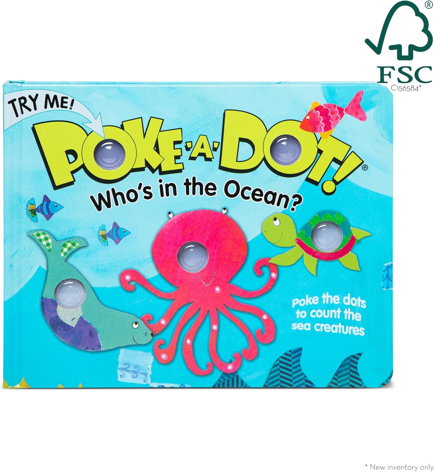 Hot Melissa & Doug Poke-a-Dot! Who’s in the Ocean? Interactive Children's Board Book with Buttons to Pop, Educational Sensory Toy for Toddlers & Preschoolers Ages 3+ - FSC Certified