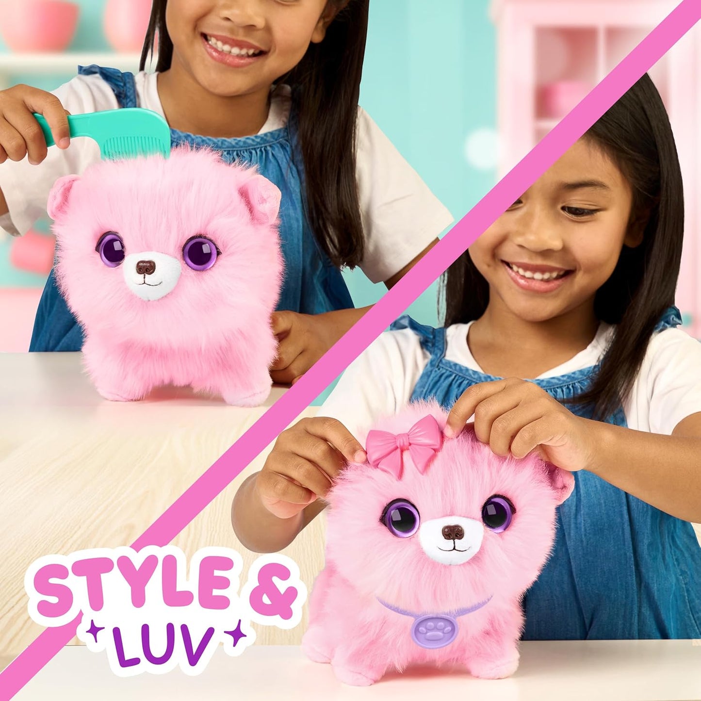 Hot ScruffaLuvs Pink Surprise Pet, Mystery Plush Toy, Wash to Reveal | Wash to reveal 1 of 3 rescue pets, includes deluxe carrier & comb; plush toys for girls ages 3+, gift