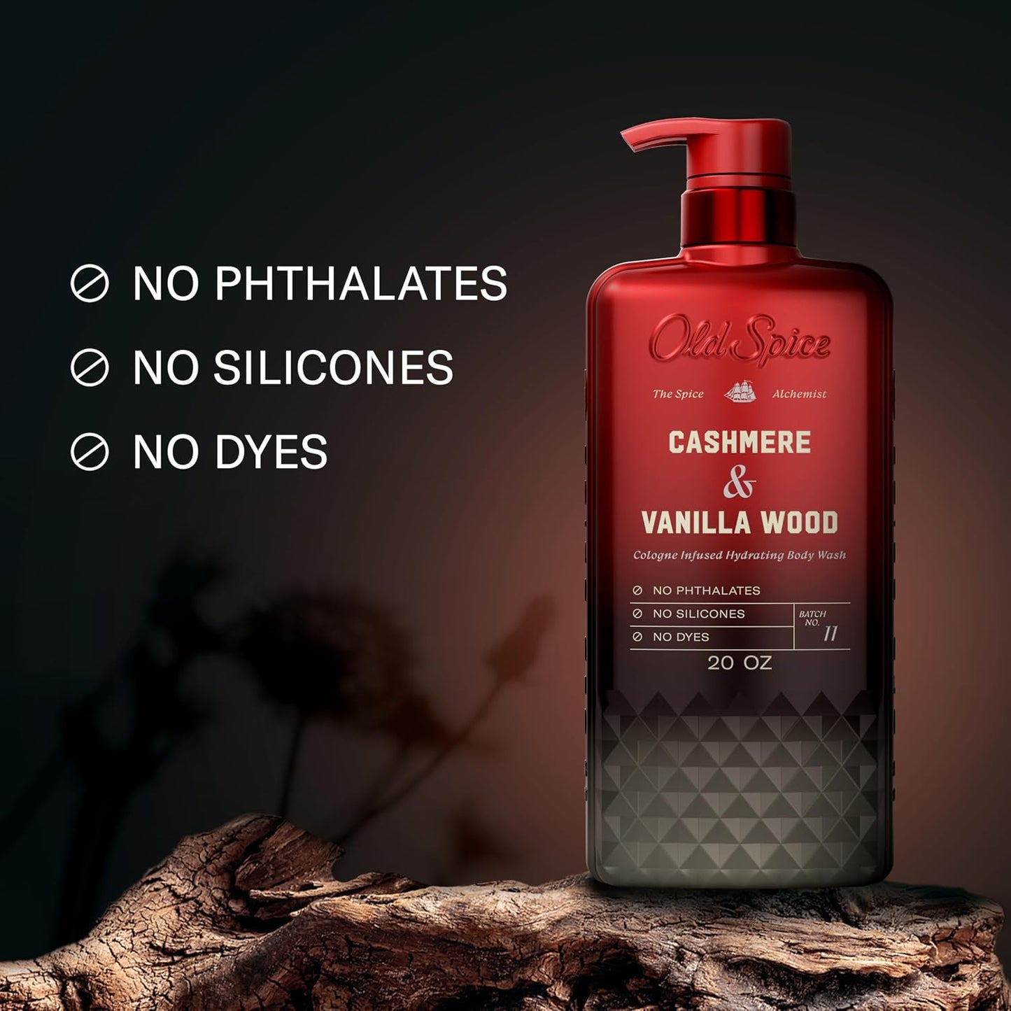 HotOld Spice Body Wash for Men, The Spice Alchemist Collection, 24/7 Cologne Infused Hydration, No Trade Off Formula, Free of Phthalates Silicones & Dyes, Cashmere + Vanilla Wood Scent, 20 oz