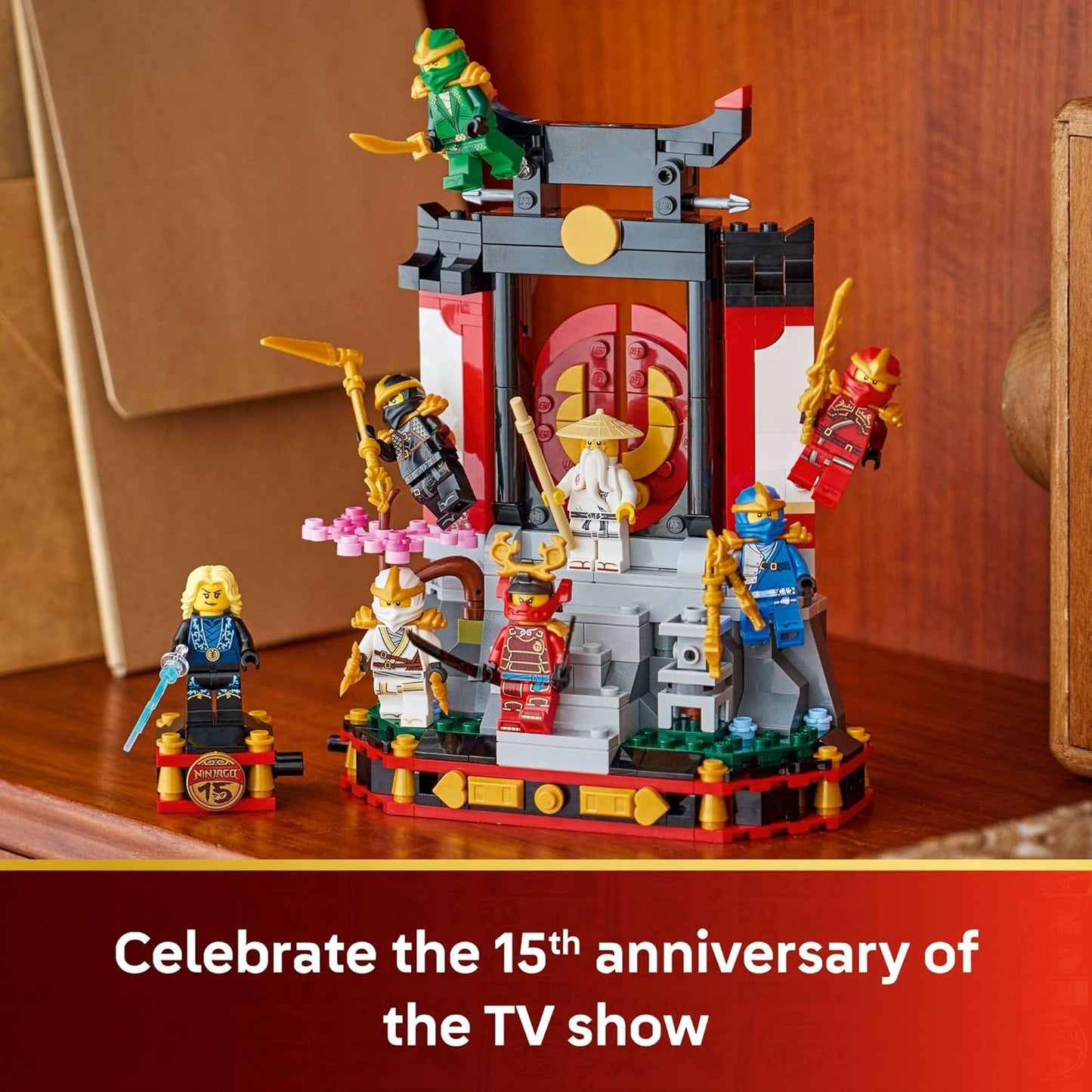 Hot LEGO NINJAGO Ninja Character Display 15th Anniversary Building Toy for Kids, Ages 14+ - Ninja Playset W/Elemental Master of Lightning + 7 Minifigures - Gift Idea for Teen Boys & Girls - 71866