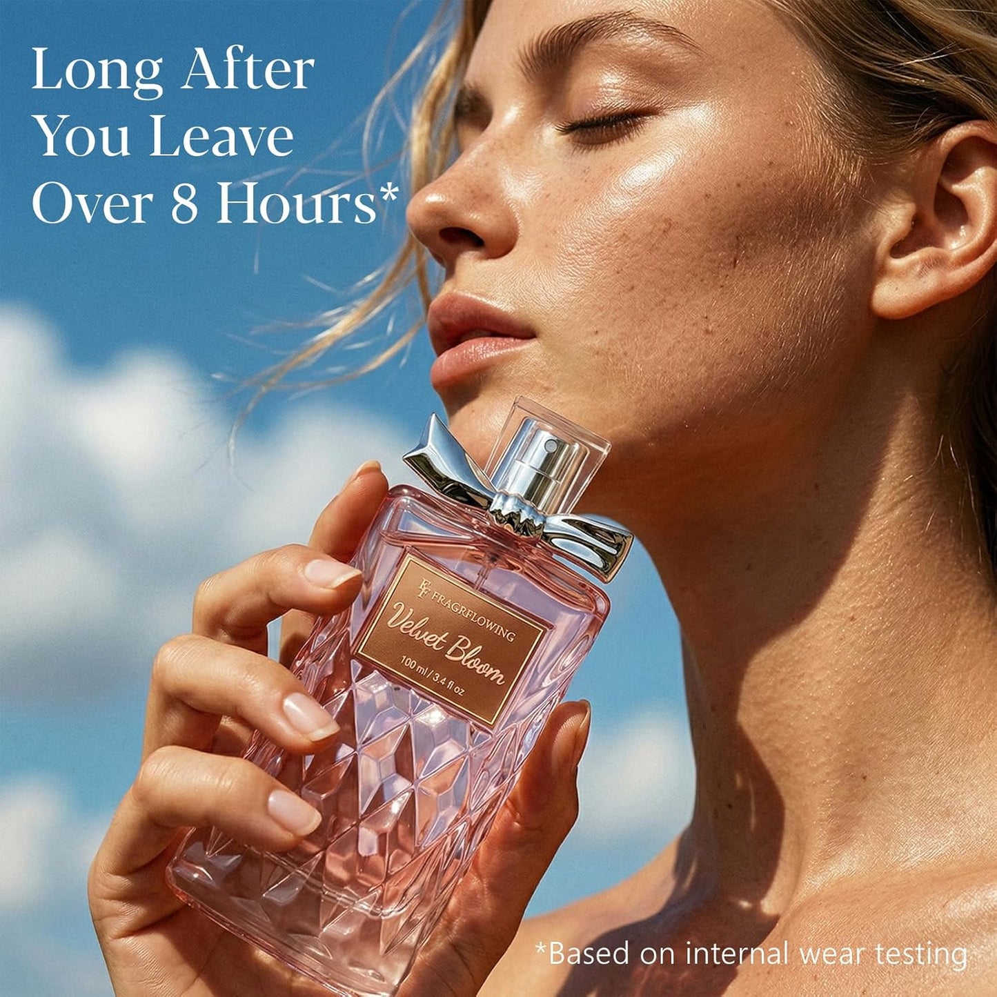 Hot Perfume for Women, Alcohol-Free Long Lasting Floral Fragrance, Light & Soft Scent with Rose, Jasmine & Peony, Peach, Patchouli & Musk Base, 100ml / 3.4 fl oz, Gift for Women & Moms (Velvet Bloom)
