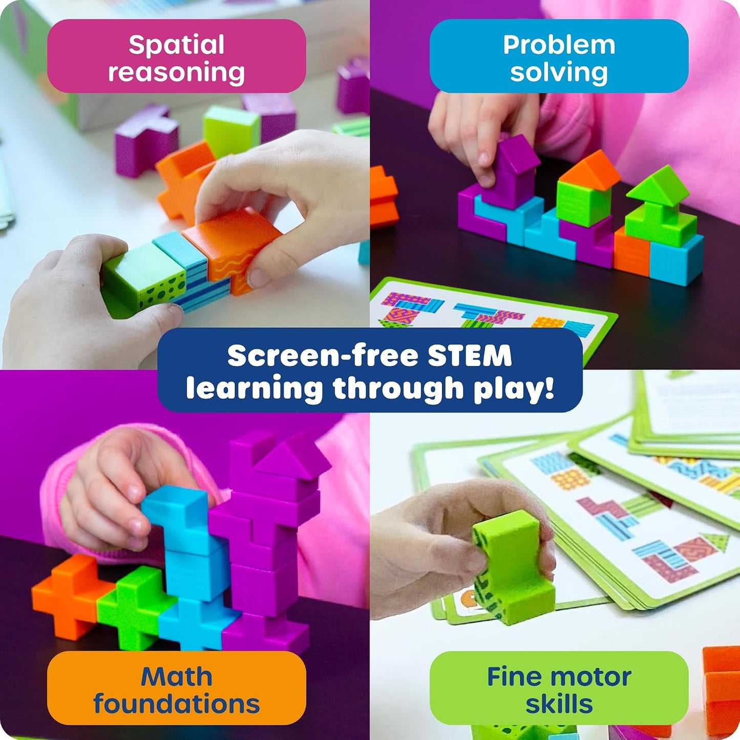 HotLearning Resources STEM Explorers Brainometry - 3D Puzzle Games for Kids, Kids Travel Games, Brain Teaser Puzzles, Pattern Memory Game, Brain Game Toys, Classroom Toys, 5 Year Old Boy and Girl Gifts