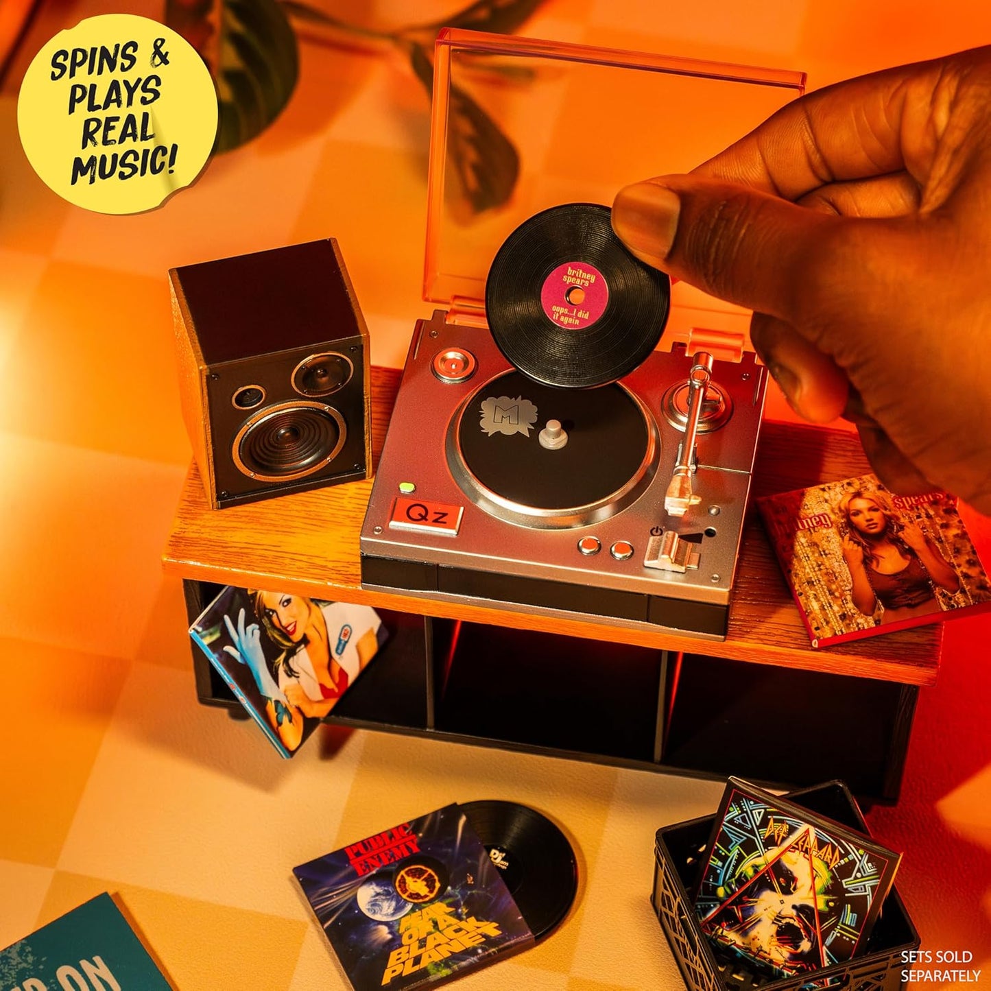 HotMGA's Miniverse Real Music Record Player Mini Collectibles, Mini Playable Record Player, Collectors, Gift, Beethoven