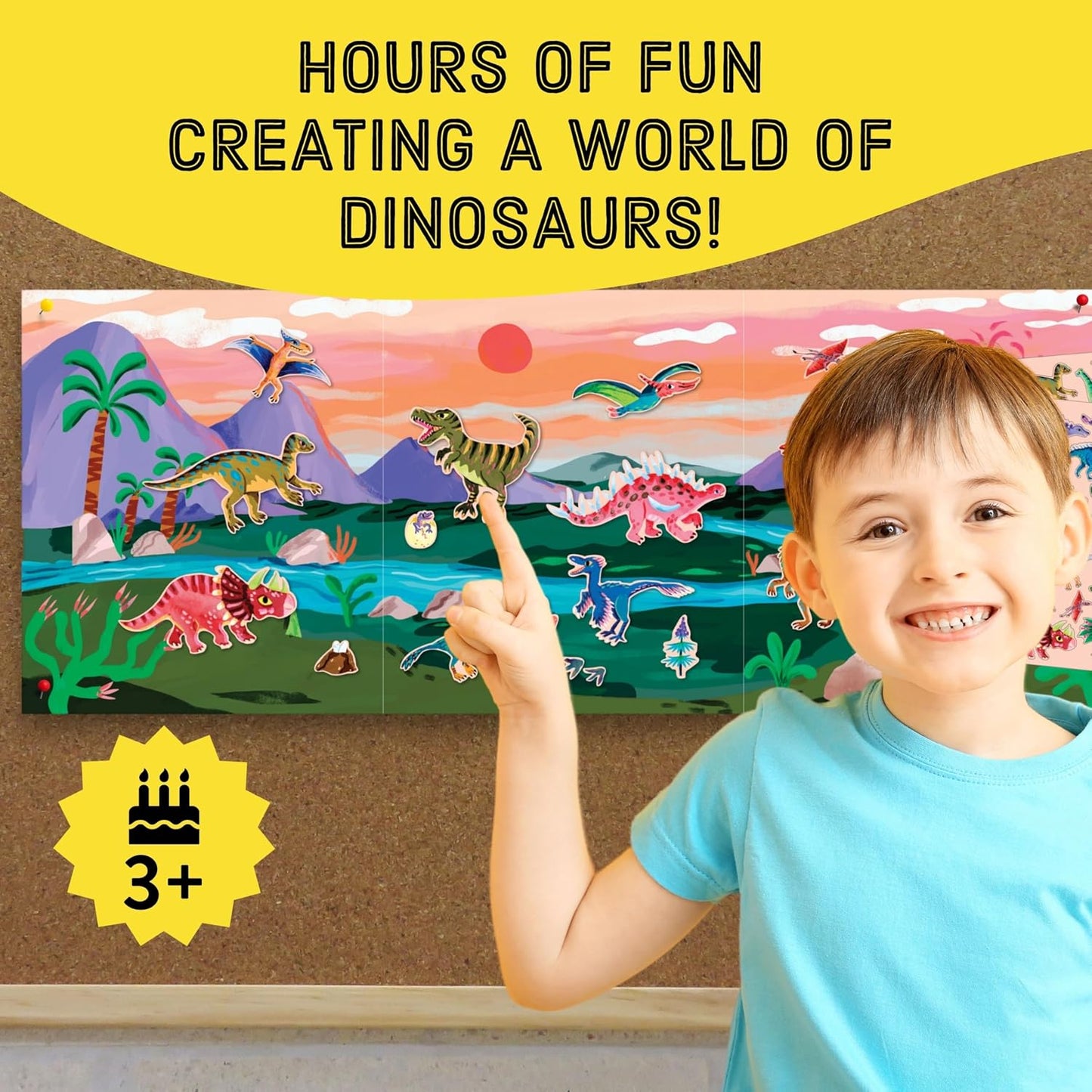 Hot Mudpuppy Dinosaur Park - Sticker Play Reusable Activity Kit Featuring Fun Illustrations of Dinosaurs for Children Ages 3 and Up