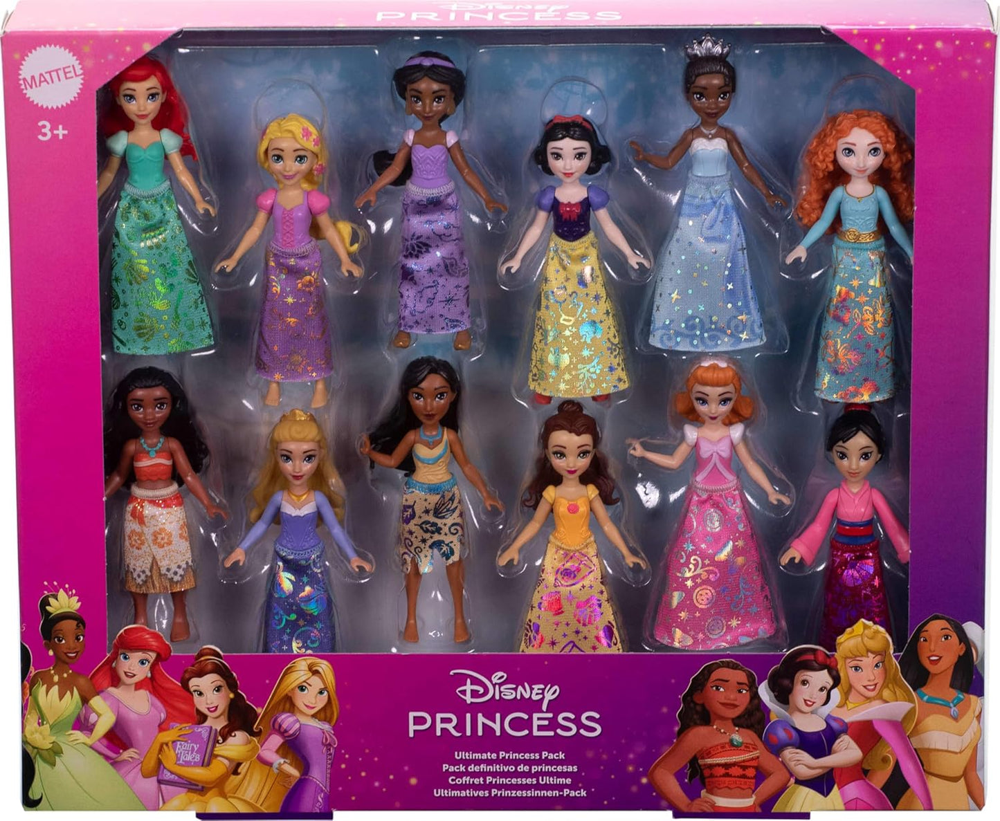 Hot Mattel Disney Princess Ultimate Princess 12-Pack of Small Dolls | 12 Posable Dolls in Signature Outfits, Collectibles Inspired by Disney Movies (Amazon Exclusive)