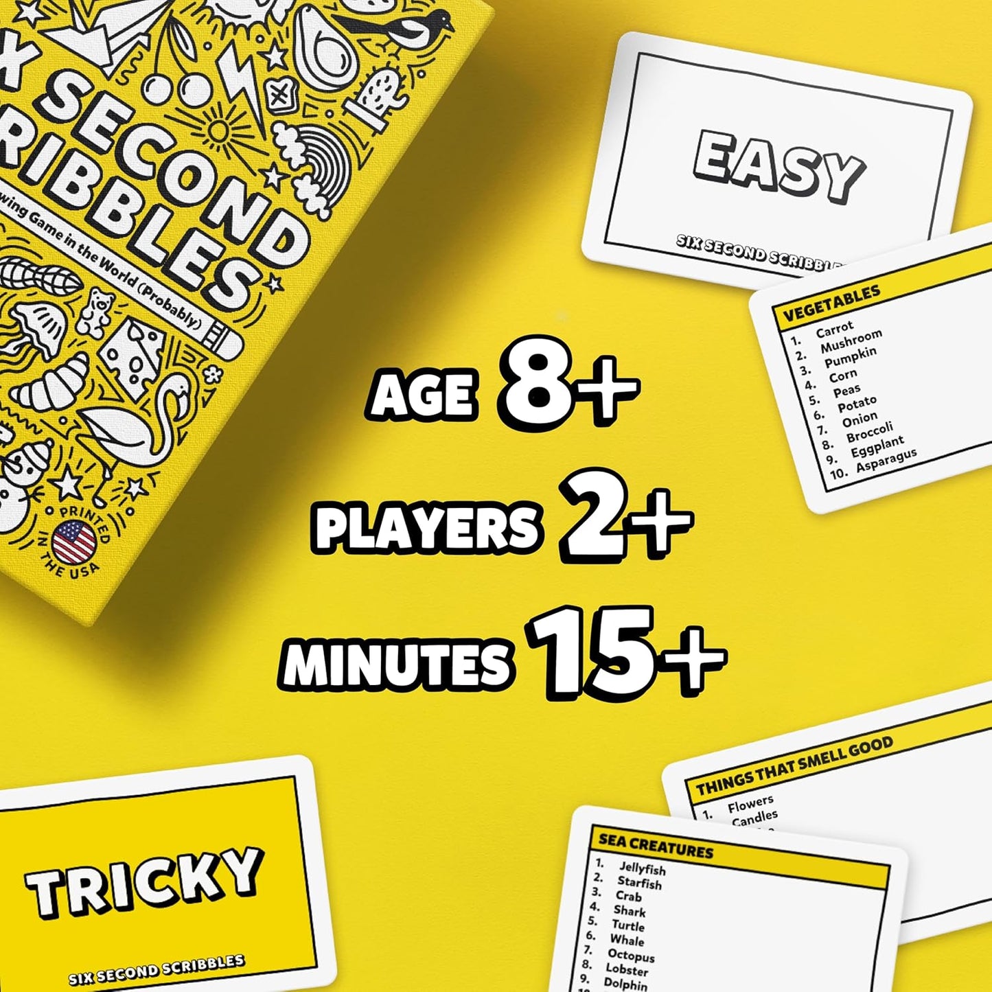 Hot Six Second Scribbles: The frantically Fast and fantastically Fun Drawing Game | A Family Friendly Party Game for Children, Teens and Adults (New Edition)