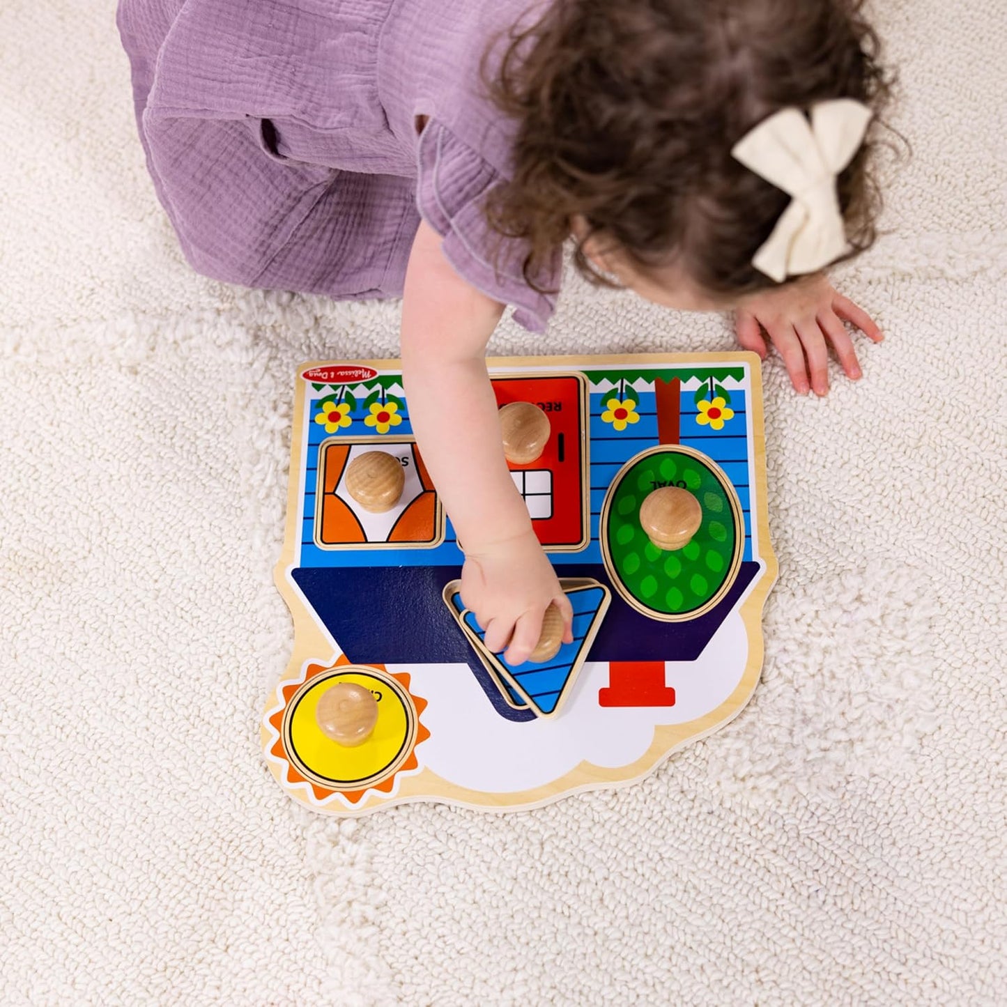 Hot Melissa & Doug First Shapes Jumbo Knob Puzzle, Wooden Peg Puzzle for Toddlers, Educational Toy for Shape Recognition and Fine Motor Skills, Ages 1+