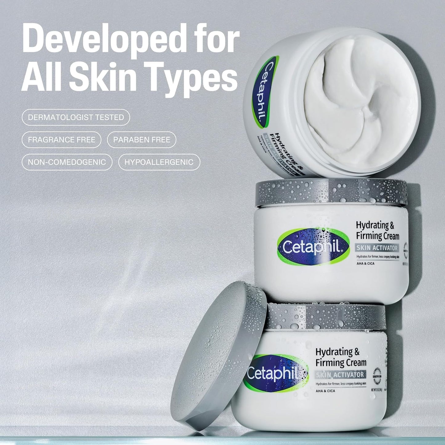 HotCetaphil Skin Activator Firming Body Cream, AHA + CICA, 12 oz | Anti-Aging Body Cream, Mandelic Acid Aha, Centella Asiatica Cica, Hydrates And Firms Aging Skin, Women 50+