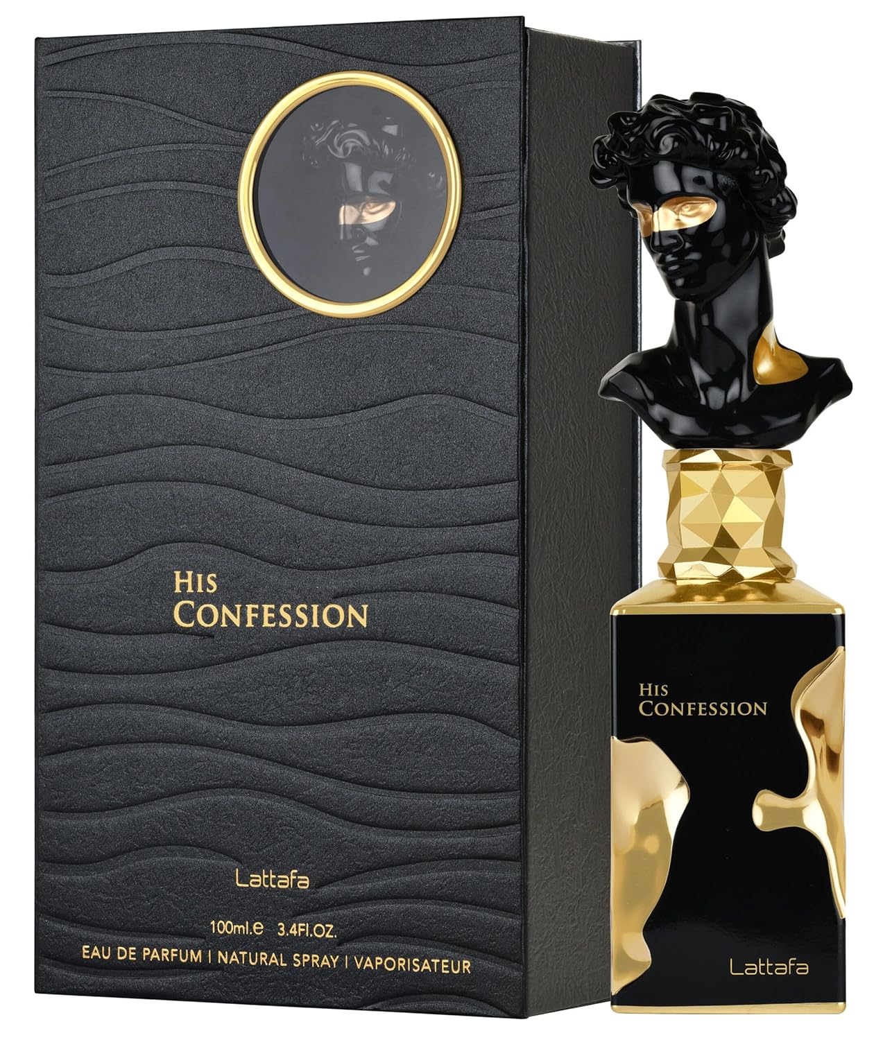 Hot Lattafa His Confession for Men Eau de Parfum Spray, 3.4 Ounce / 100 Ml