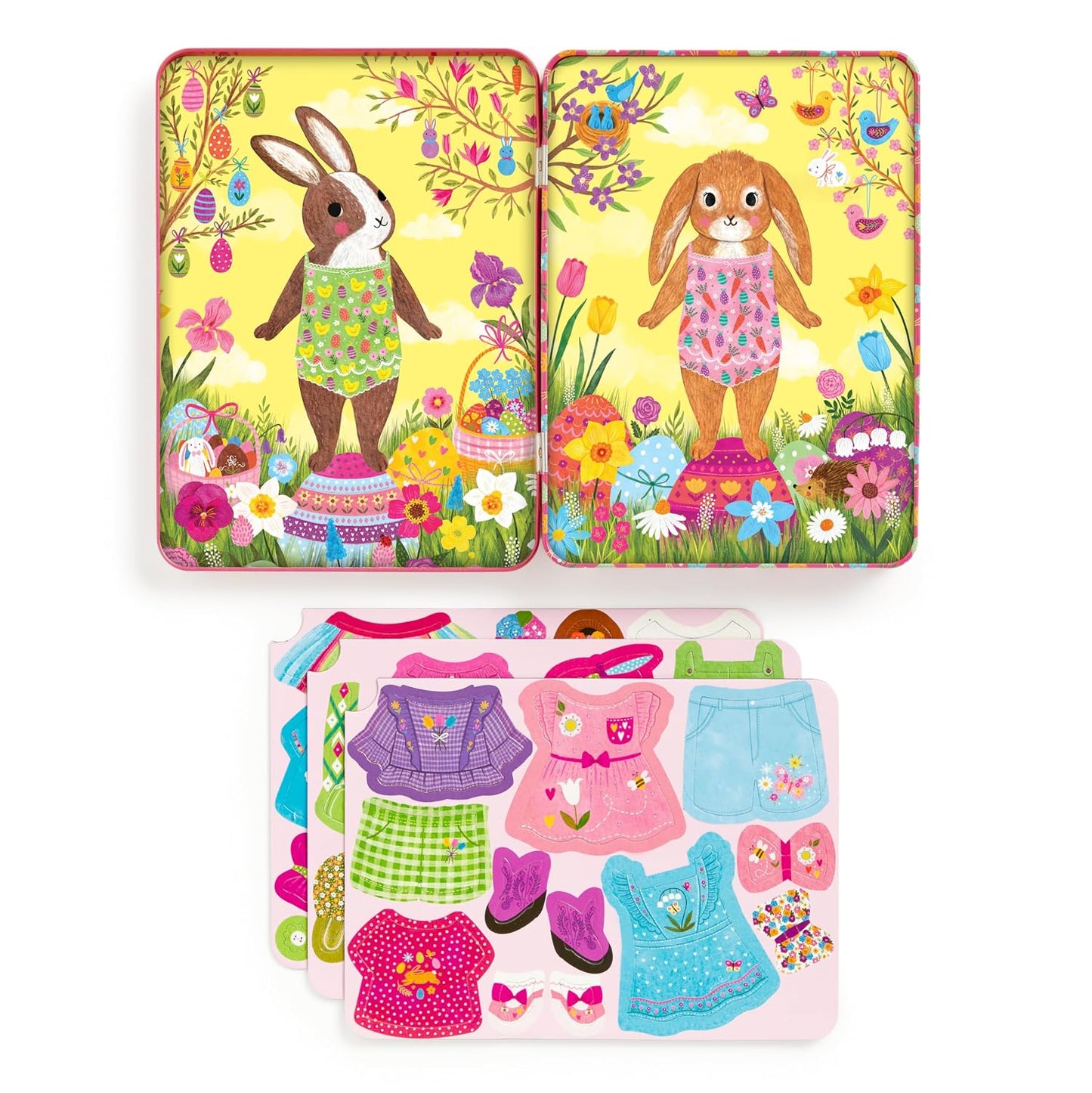 Hot Mudpuppy Garden Bunnies – Magnetic Dress Up Set Including 2 Illustrated Bunny Themed Background Scene and 40+ Mix and Match Magnets
