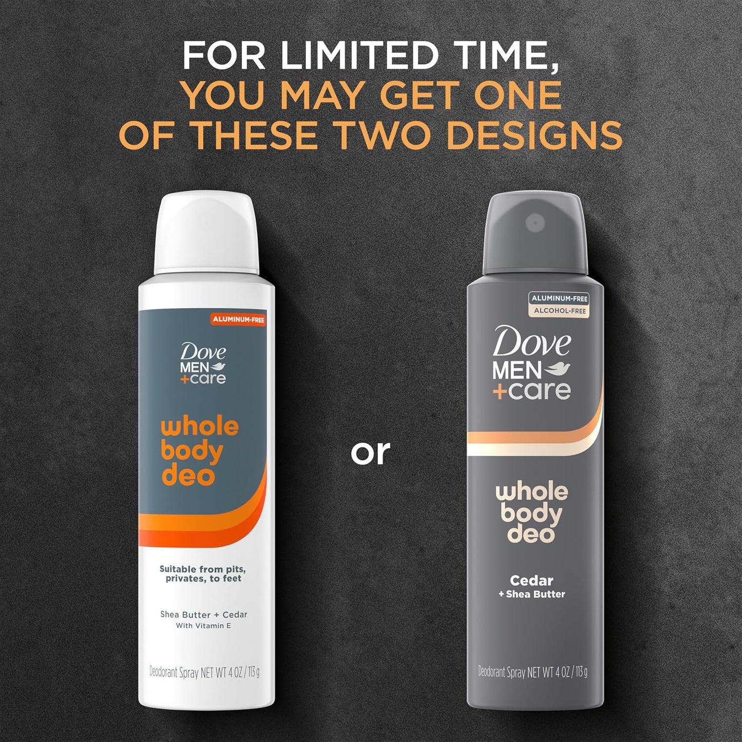 HotDOVE MEN + CARE Whole Body Deo Deodorant Spray Cedar + Shea Butter, 4 oz