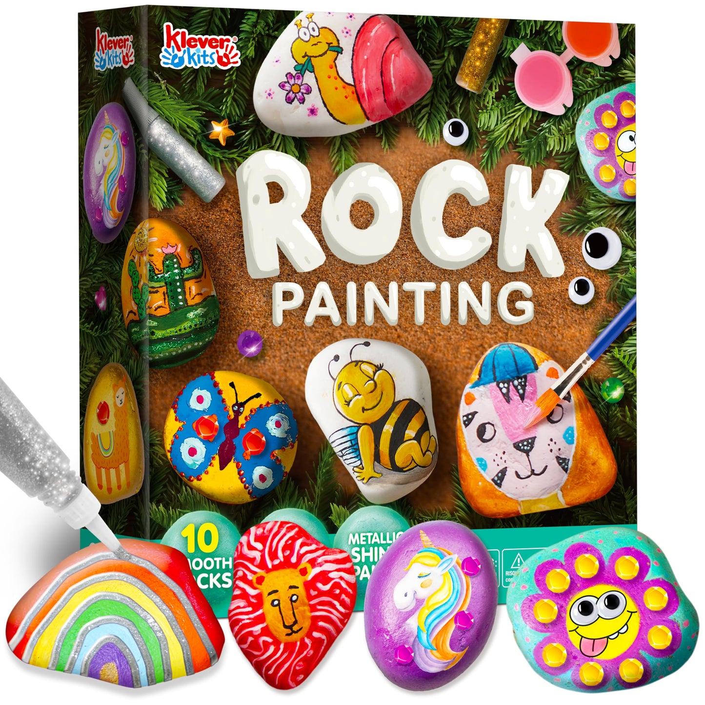 HotRock Painting Kit- Glow in The Dark Rock Kit, Arts and Crafts for Kids Ages 6-12, Art Supplies Toy, Kids Craft Paint Kits, Arts & Crafts for Boys Girls Birthday Party Gift Toy