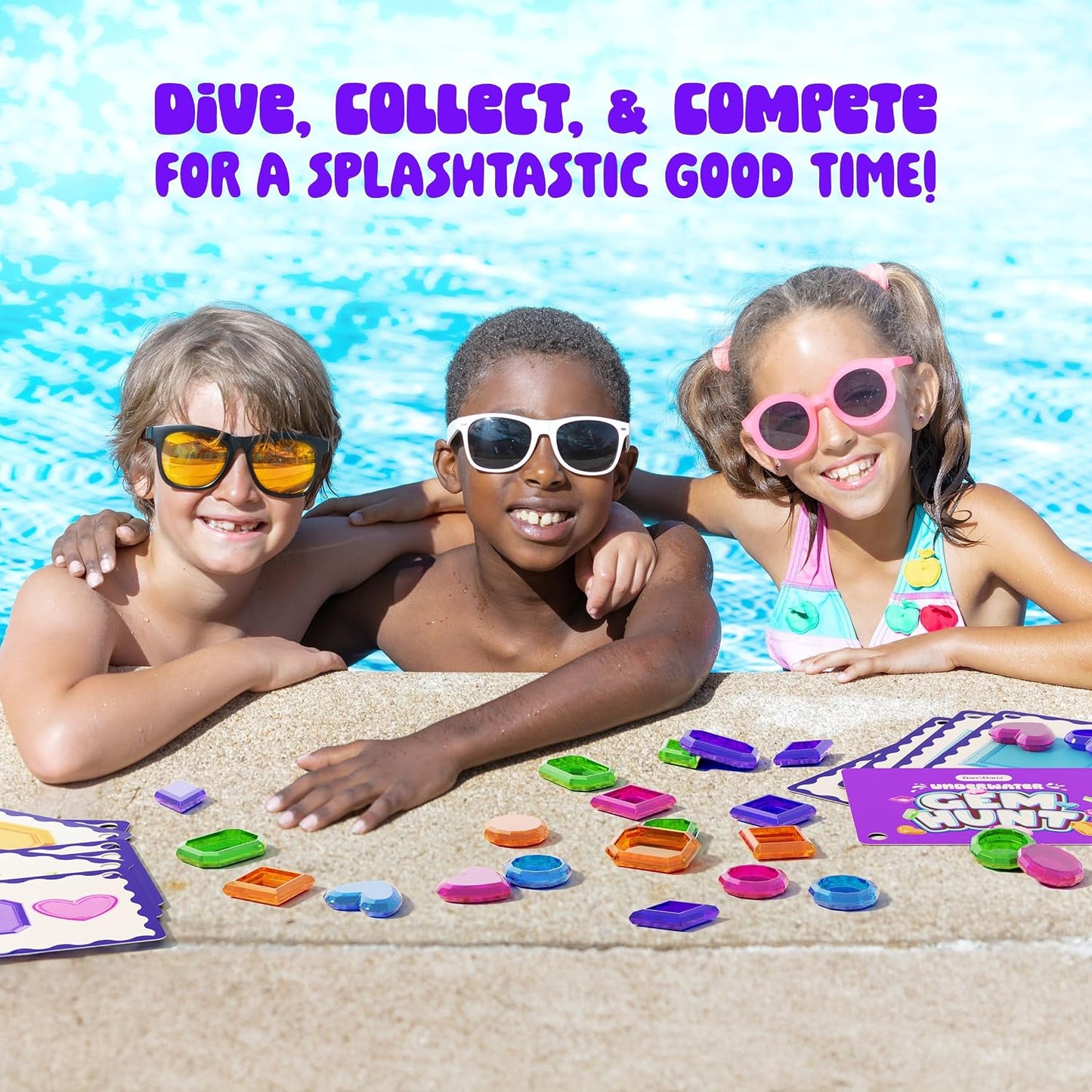 HotDan&Darci Pool Gem Hunt Diving Game for Kids - Pools Toys for Kid Ages 6 7 8 9 10 11 12 Year Old - Water Games Swimming Dive Toy - Gifts for Girls, Boy Ages 6-8, 8-12, Summer Fun