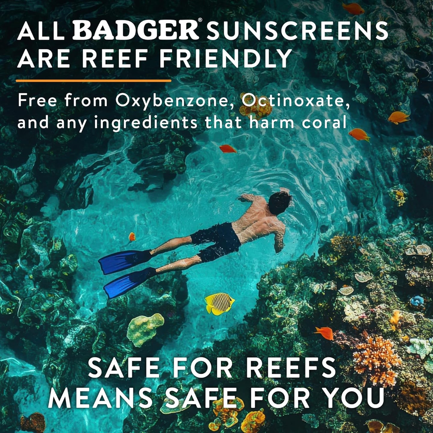 HotBadger Reef Safe Mineral Sunscreen, SPF 50, 98% Organic with Zinc Oxide, Non Toxic, Water Resistant, Unscented & Hypoallergenic, Broad - Spectrum, For Adventure & Sport, 2.9 fl oz