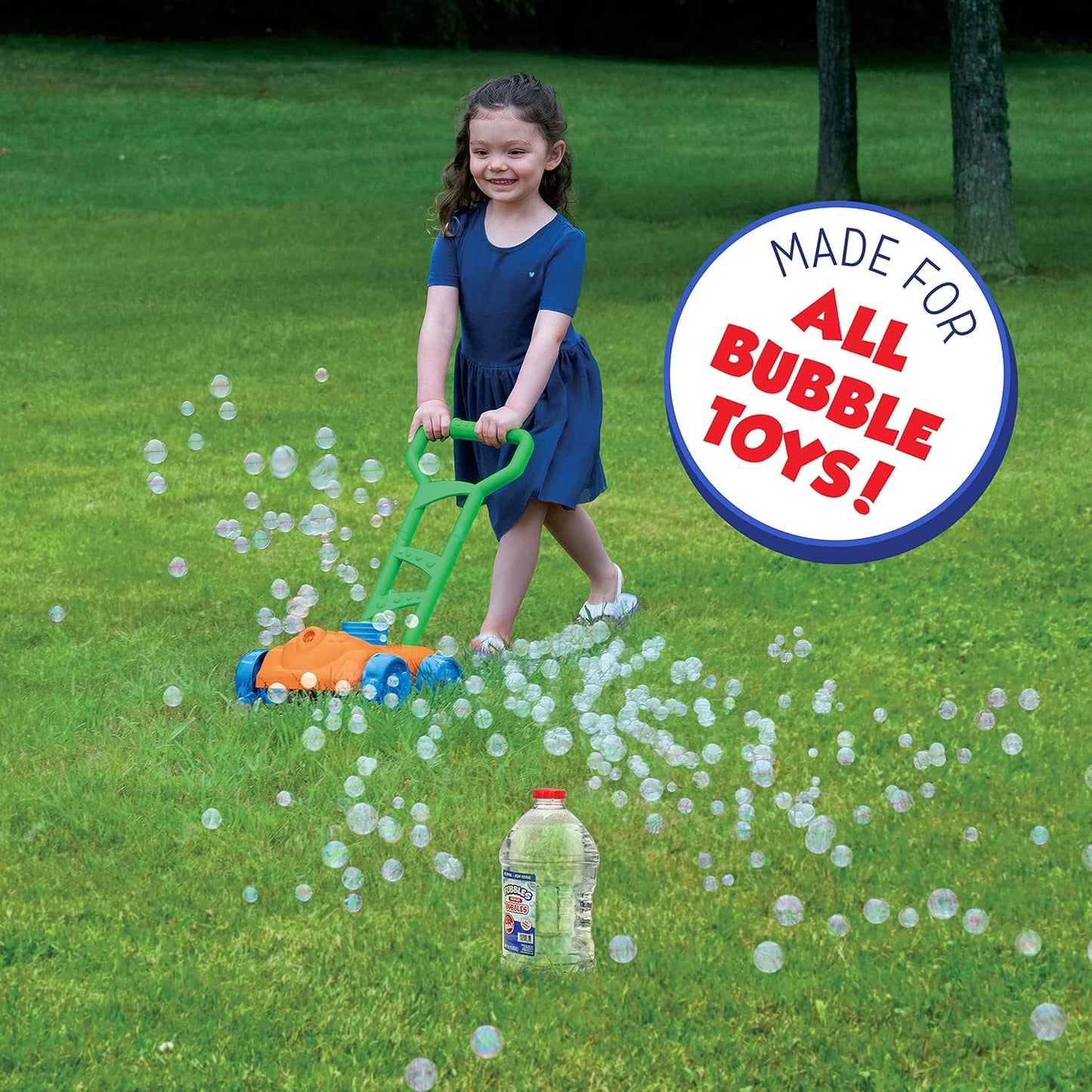HotLittle Kids Bubbles by Fubbles | Made in The USA | 64oz Non Toxic Bubble Solution | Refill Solution for Bubble Machines and Bubble Toys