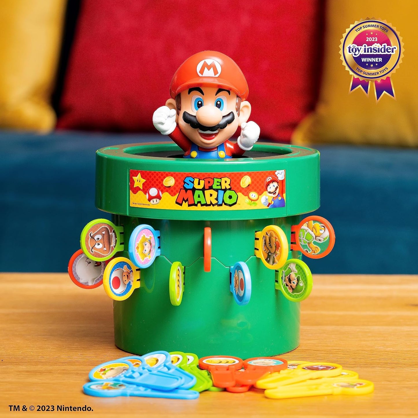 HotTOMY Pop Up Super Mario Game - Activities for Indoor Recess or Family Game Night - Officially Licensed Super Mario Toys for Kids - 2-4 Players - Ages 4 Years and Up