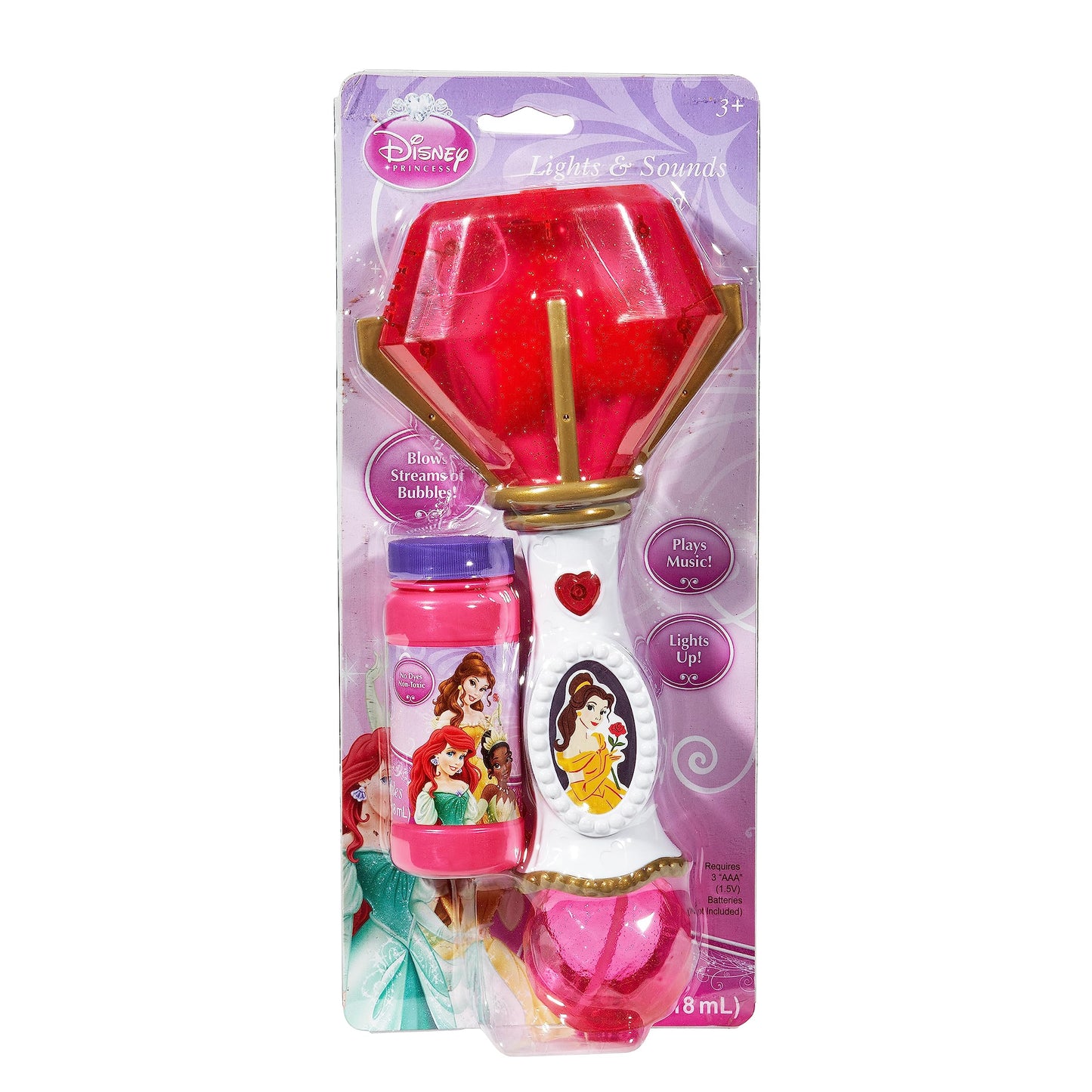 Hot Little Kids Disney Minnie Mouse Light and Sound Musical Bubble Wand, Includes Bubble Solution, Multi (2051)