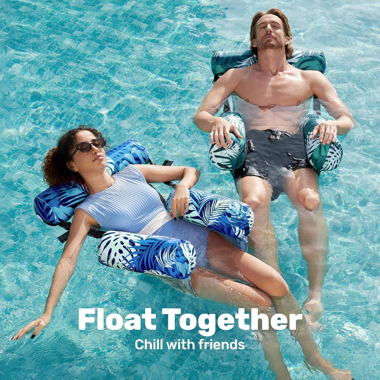 HotSLOOSH Inflatable Pool Floats Adult,2 Packs Floating Lounge Chairs,Blow up Pool Noodles for Adult Heavy Duty,Floating Chair for Party Summer Water Beach Lake Fun