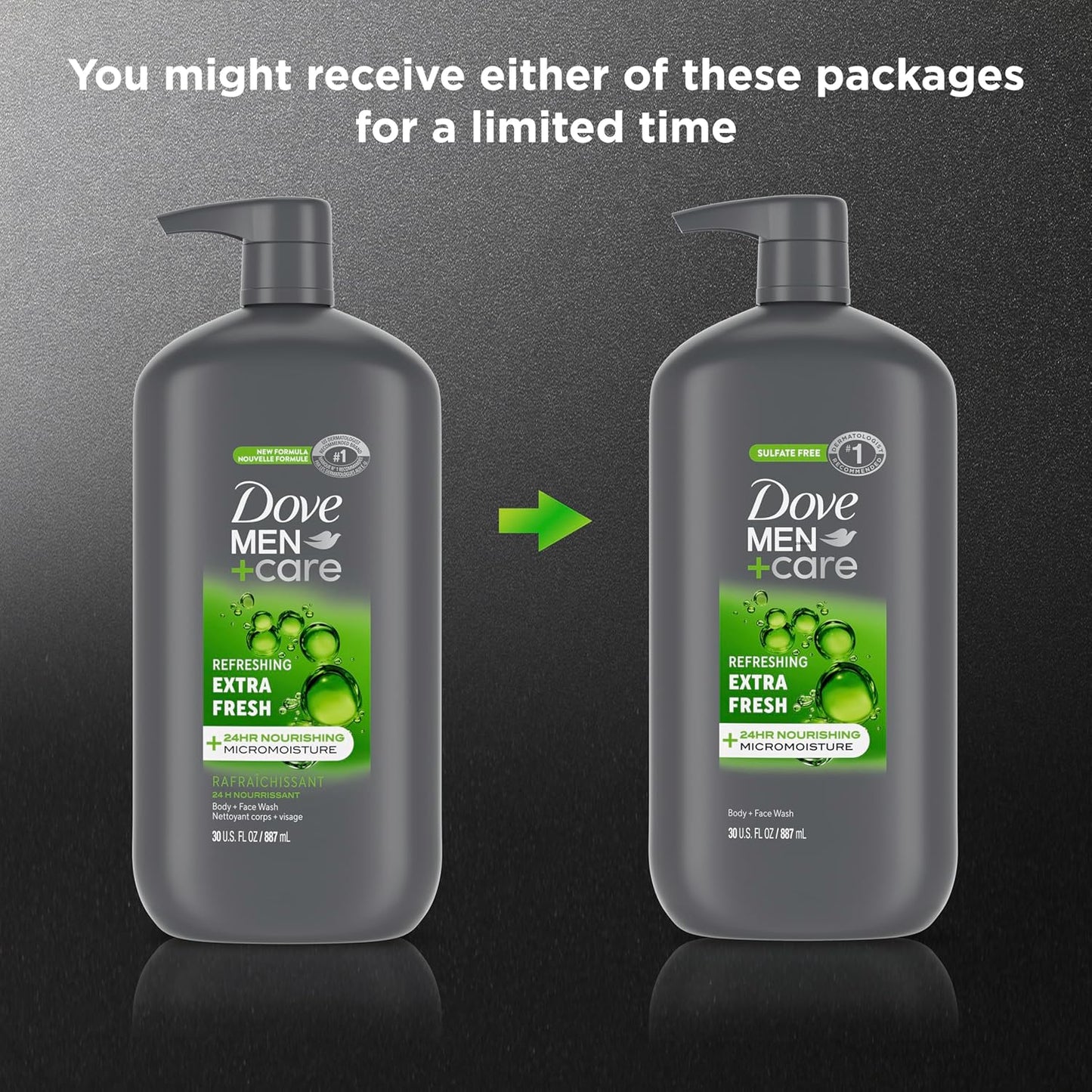 HotDOVE MEN + CARE Body and Face Wash Refreshing Extra Fresh Men's Body Wash with 24-Hour Nourishing Micromoisture Technology 30 oz