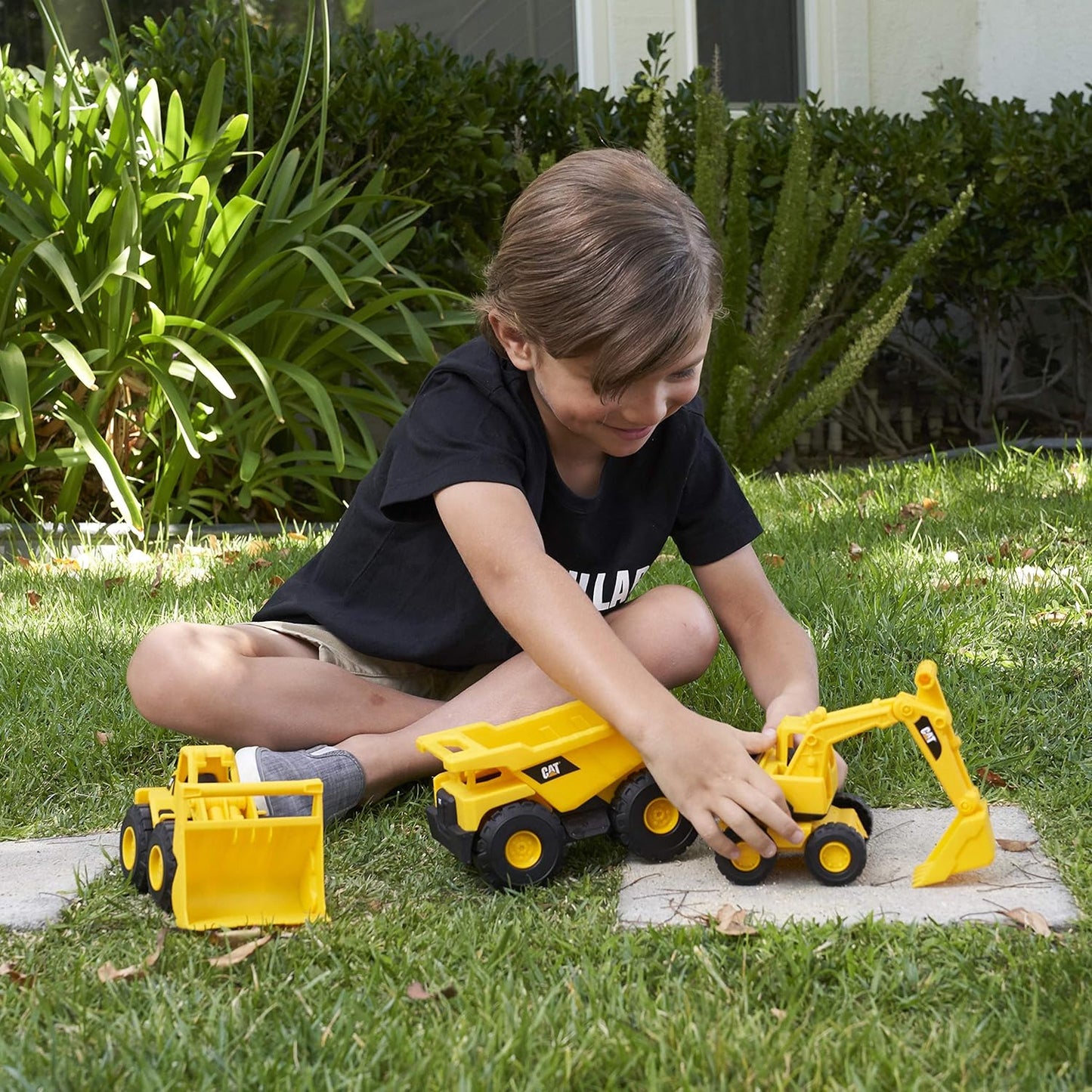 Hot Cat Construction 7" Dump Truck, Loader & Excavator toys Combo Pack