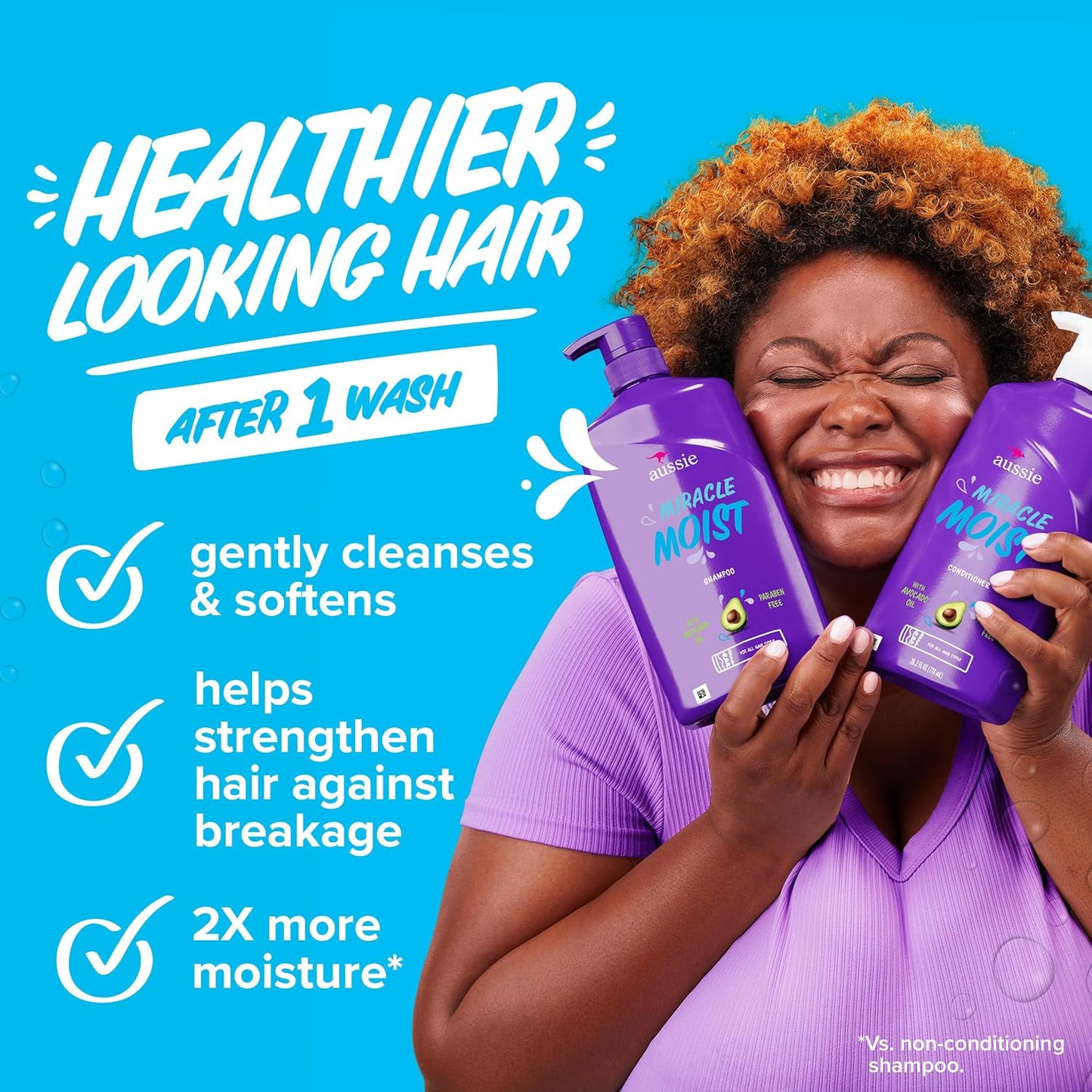 HotAussie Miracle Moist Shampoo and Conditioner with 3 Minute Miracle Deep Conditioner, Avocado & Jojoba Oil, Paraben-Free, Moisturizes & Detangles, All Hair Types, Citrus Floral Scent, 3 Pack 68.4 Fl Oz