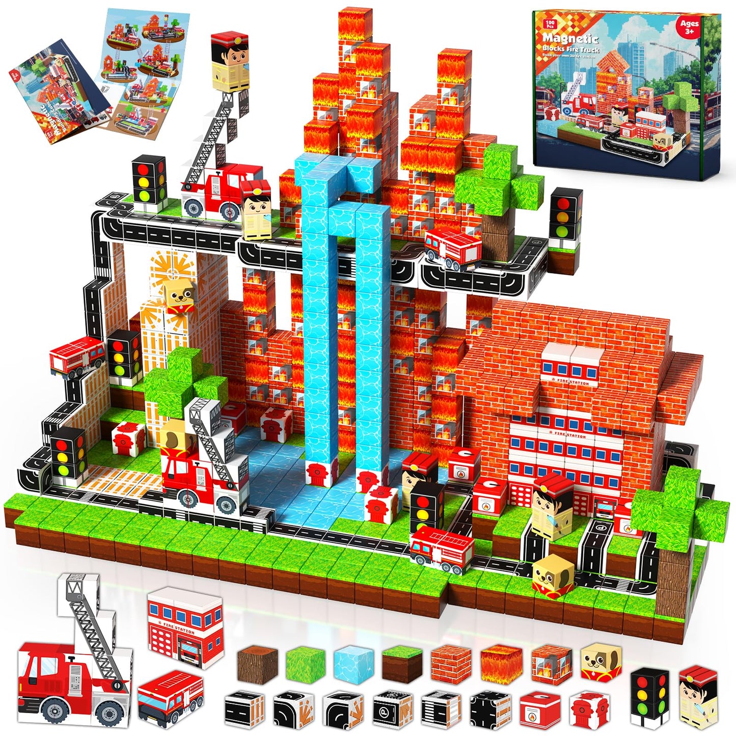 Hot Goody King Magnetic Blocks |100PCS Magnetic Building Cube Game, Constructions Toys for Boys & Girls Age 3-4, 5 6 7 8 9 10, STEM Montessori Stacking Toy, Sensory Tiles Building Birthday for Toddlers