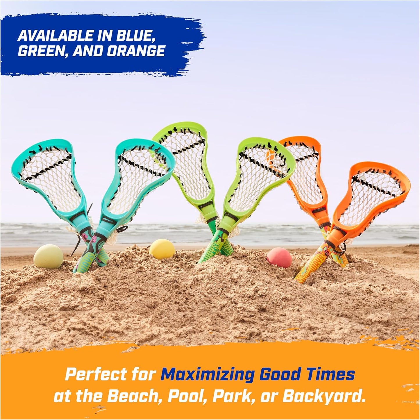 HotSwimWays Hydro Lacrosse Waterproof Lacrosse Set for Ages 5+ | Lightweight, Travel-Friendly Set Includes Ball for On-the-Go Play Anywhere, Encourages Exercise; Boosts Hand-Eye Coordination