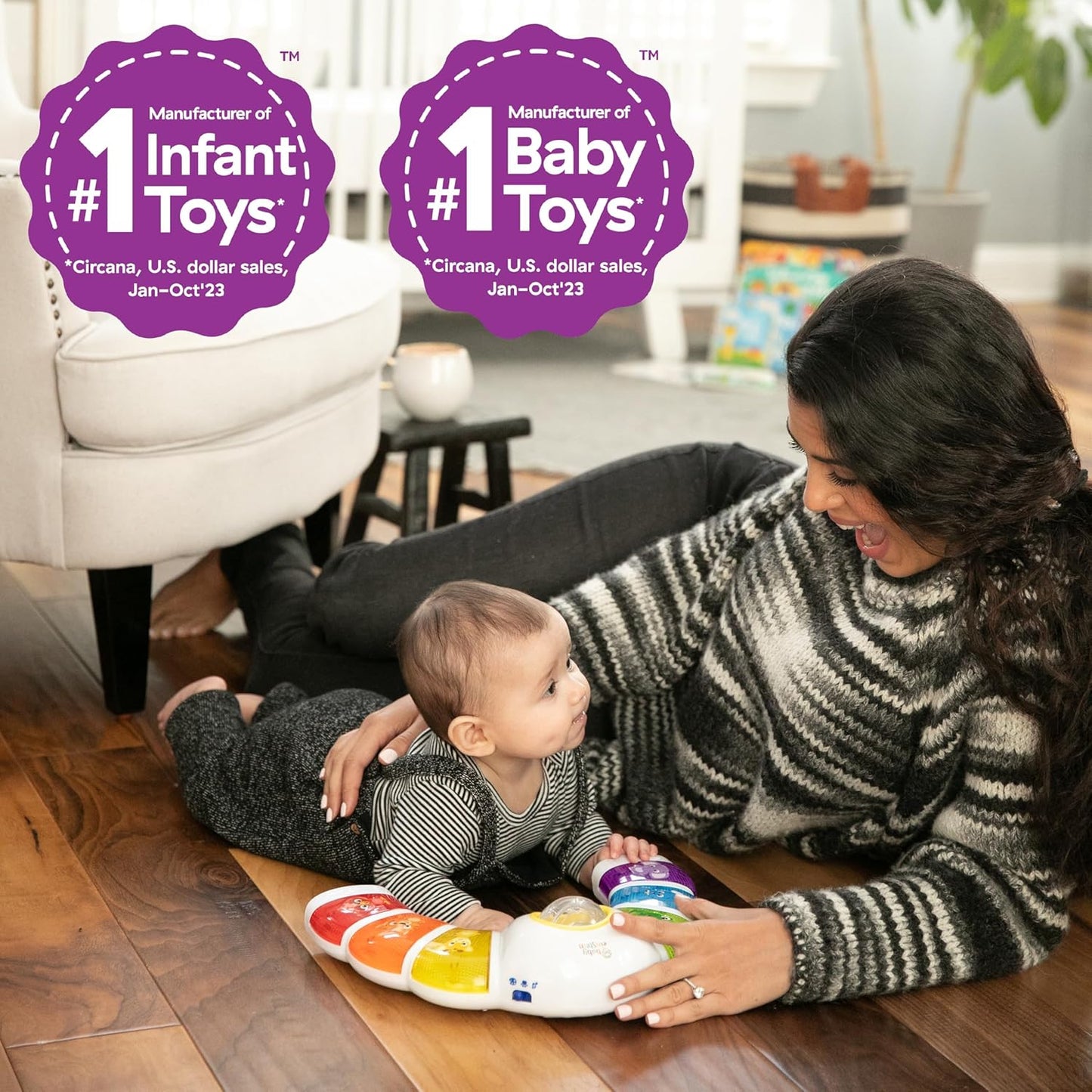 HotBaby Einstein Glow & Discover Light Bar Musical Toy, Activity Station, Sitting Up and Tummy Time Toy, Color and Animal Learning Toy, Infant Ages 3 Months+